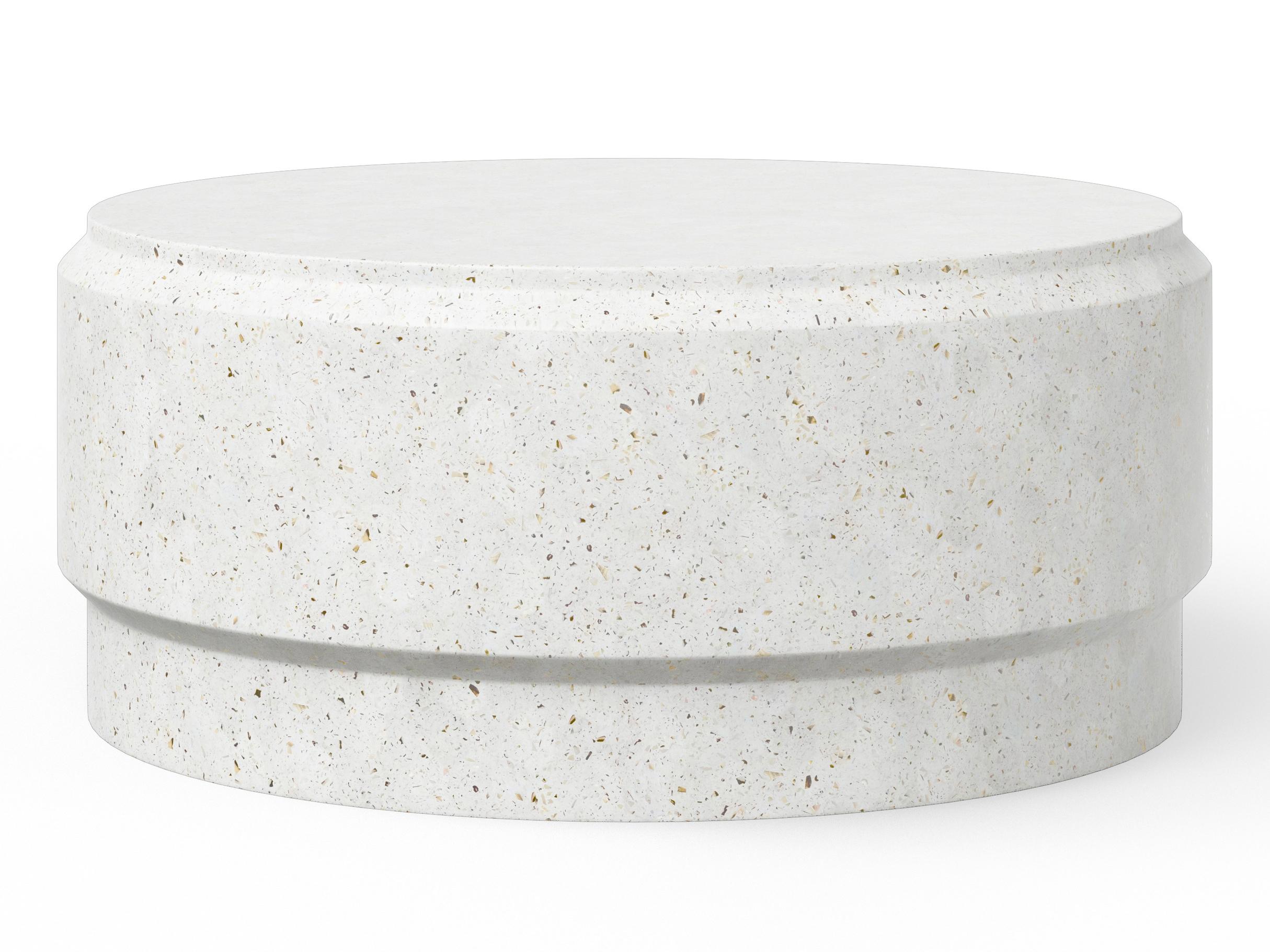 Urbia Outdoor Mixx Ivory Terrazzo Concrete Round Coffee Table