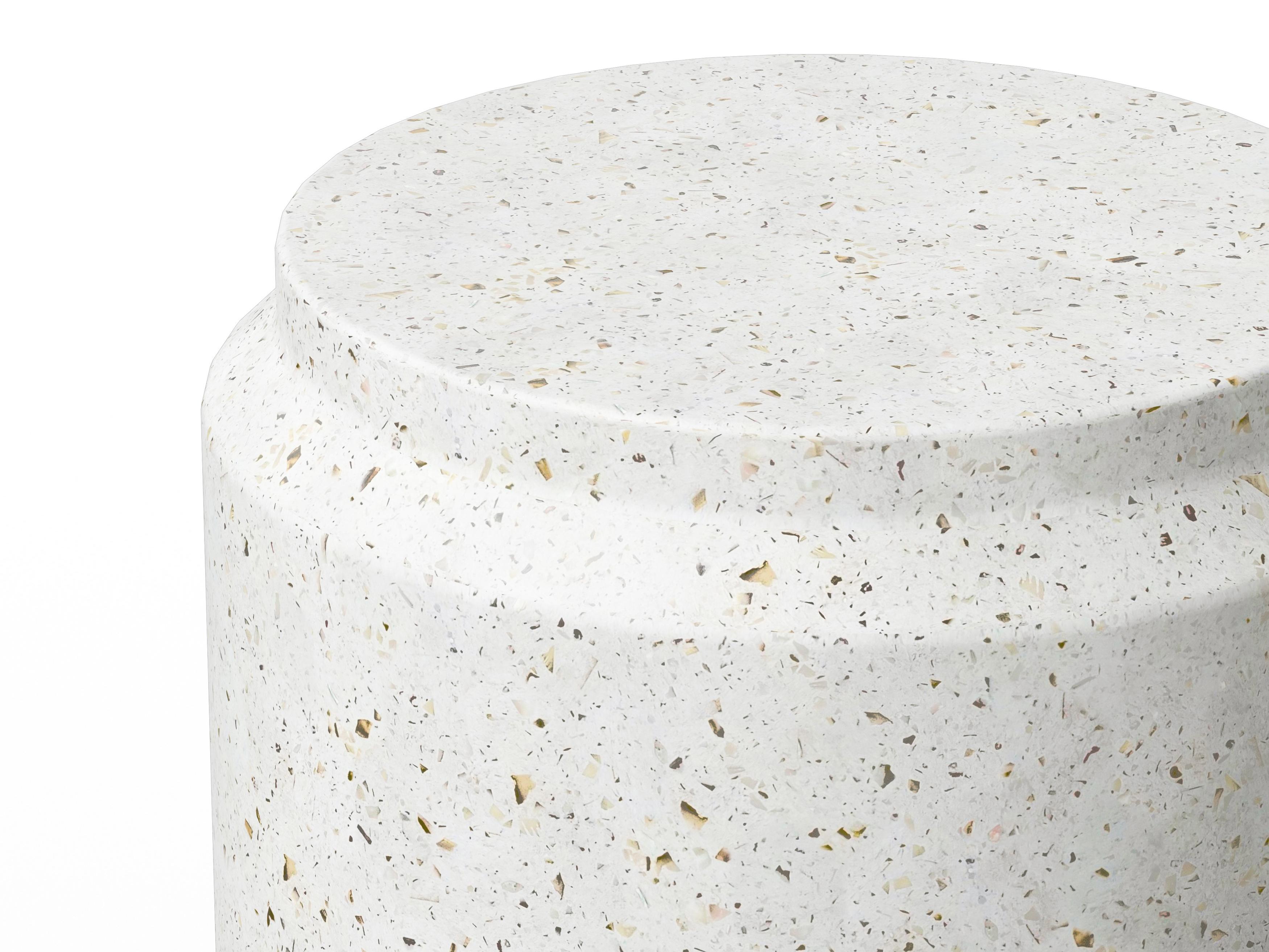 Urbia Outdoor Mixx Ivory Terrazzo Concrete Bar Stool