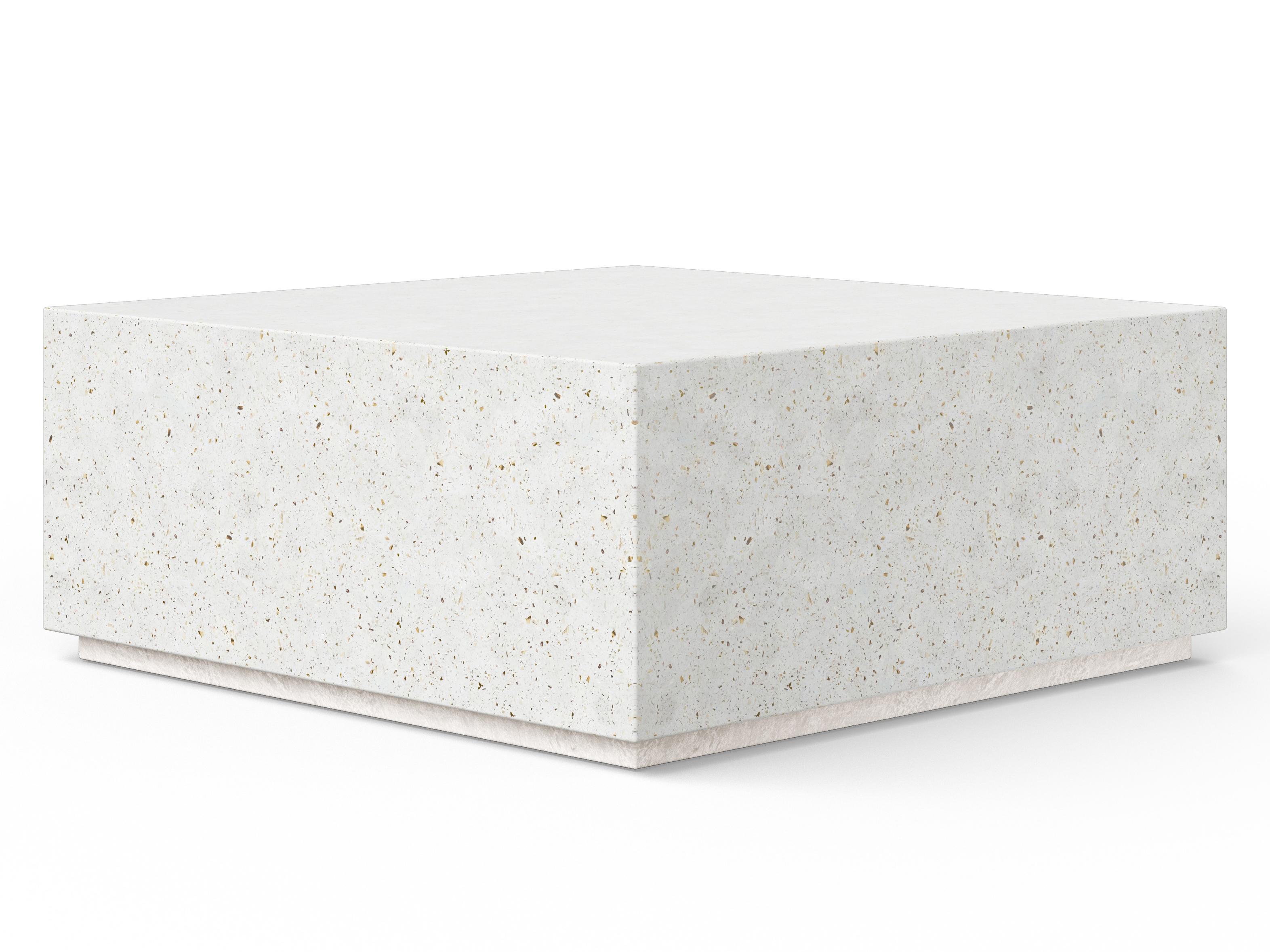 Urbia Outdoor Mixx Ivory Terrazzo Concrete Square Coffee Table