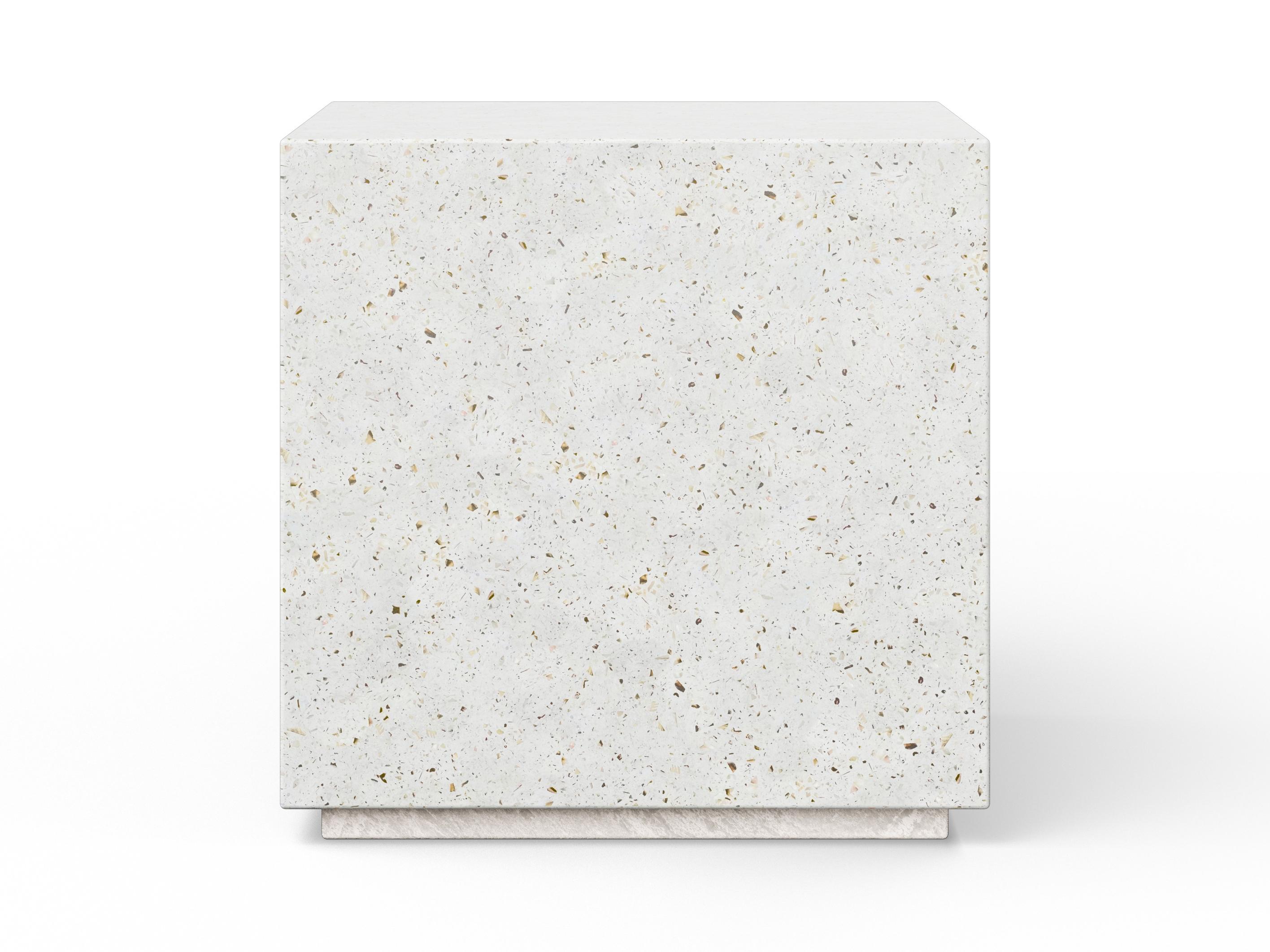 Urbia Outdoor Mixx Ivory Terrazzo Concrete Square End Table
