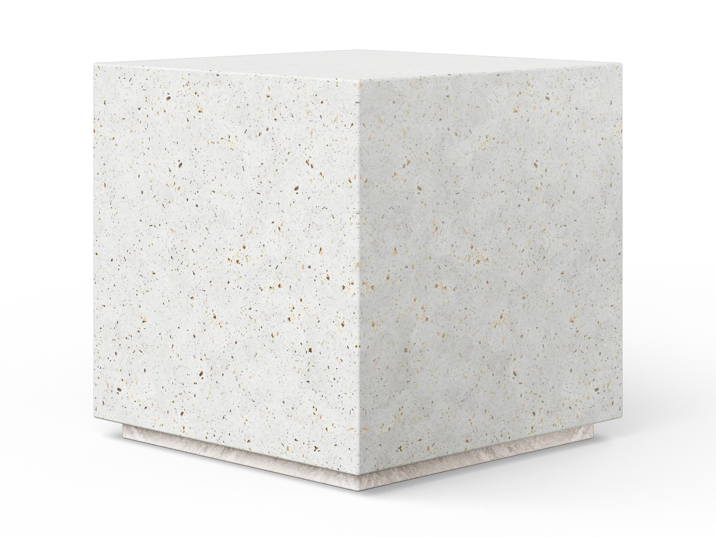 Urbia Outdoor Mixx Ivory Terrazzo Concrete Square End Table