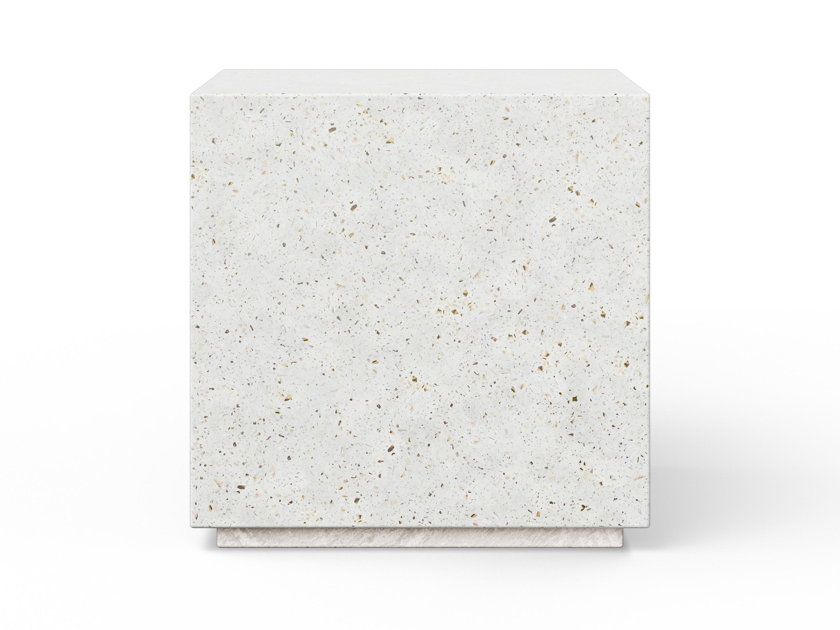 Urbia Outdoor Mixx Ivory Terrazzo Concrete Square End Table