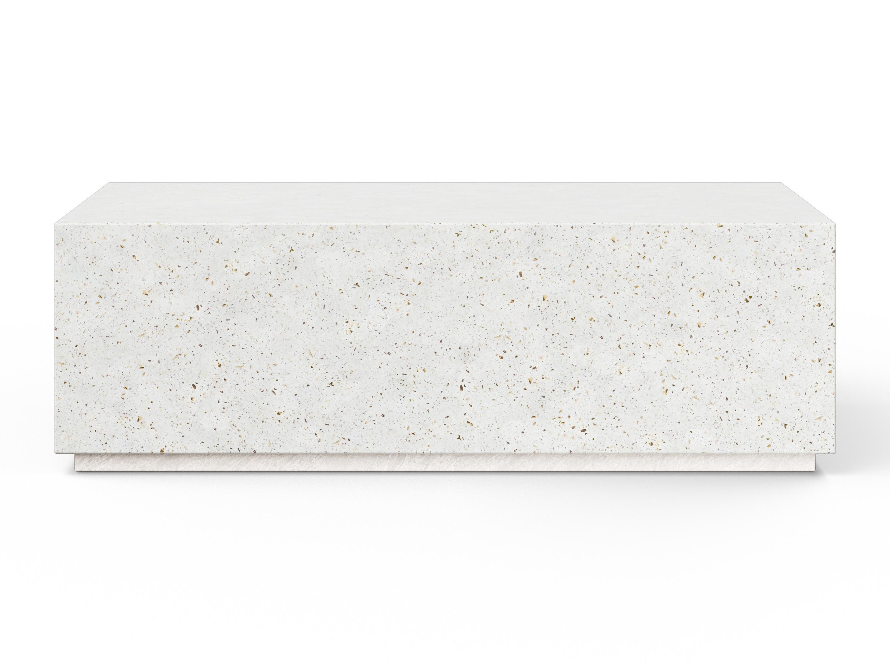 Urbia Outdoor Mixx Ivory Terrazzo Concrete Rectangular Coffee Table