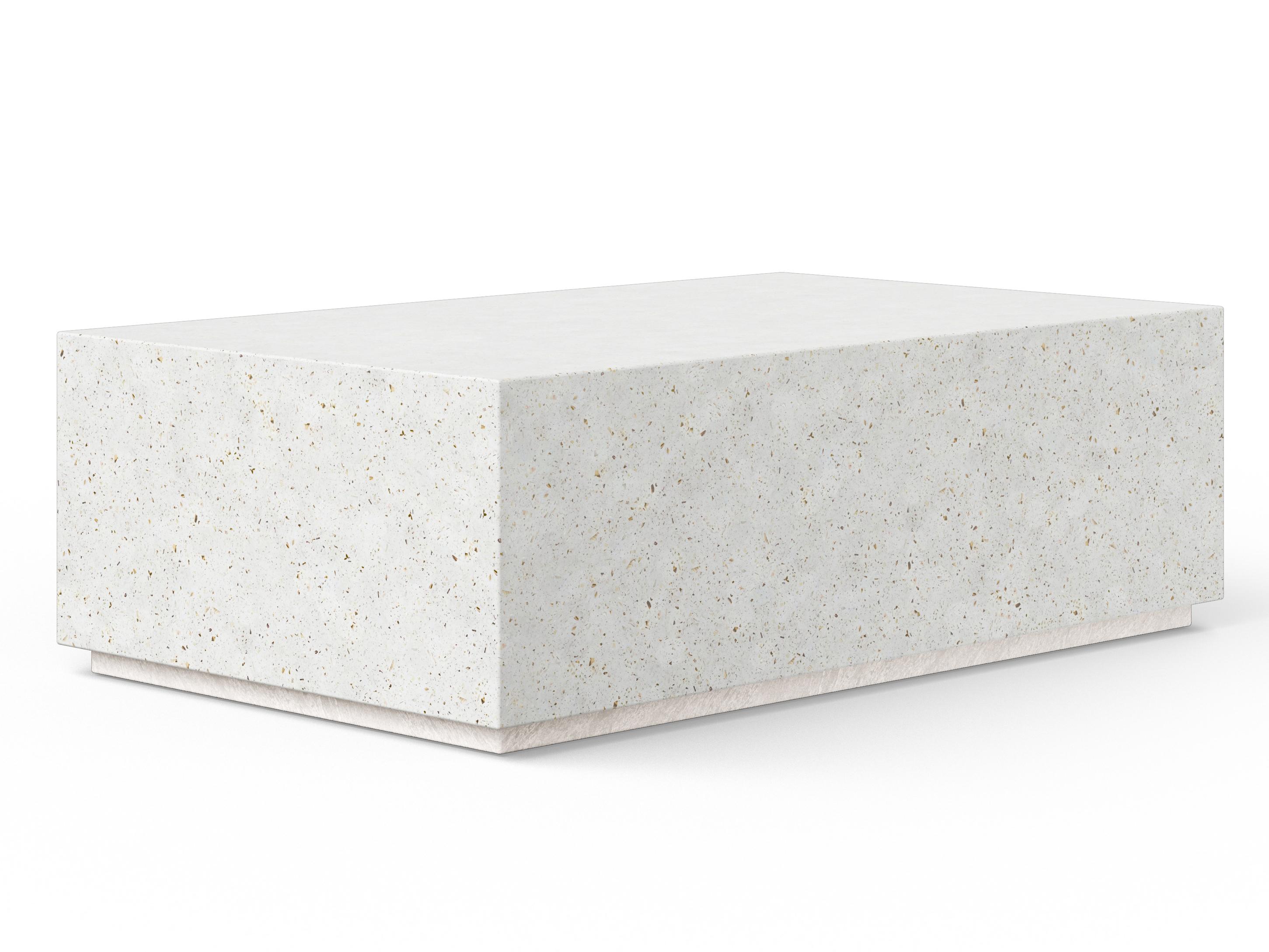 Urbia Outdoor Mixx Ivory Terrazzo Concrete Rectangular Coffee Table