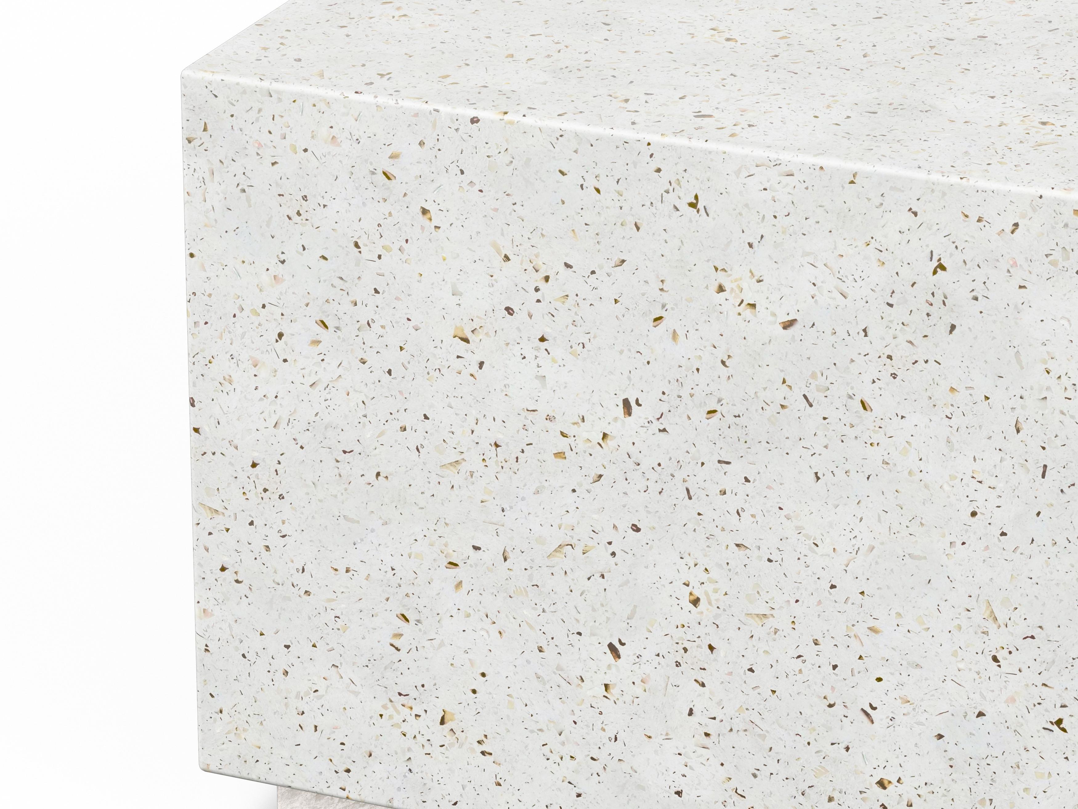 Urbia Outdoor Mixx Ivory Terrazzo Concrete Rectangular Coffee Table