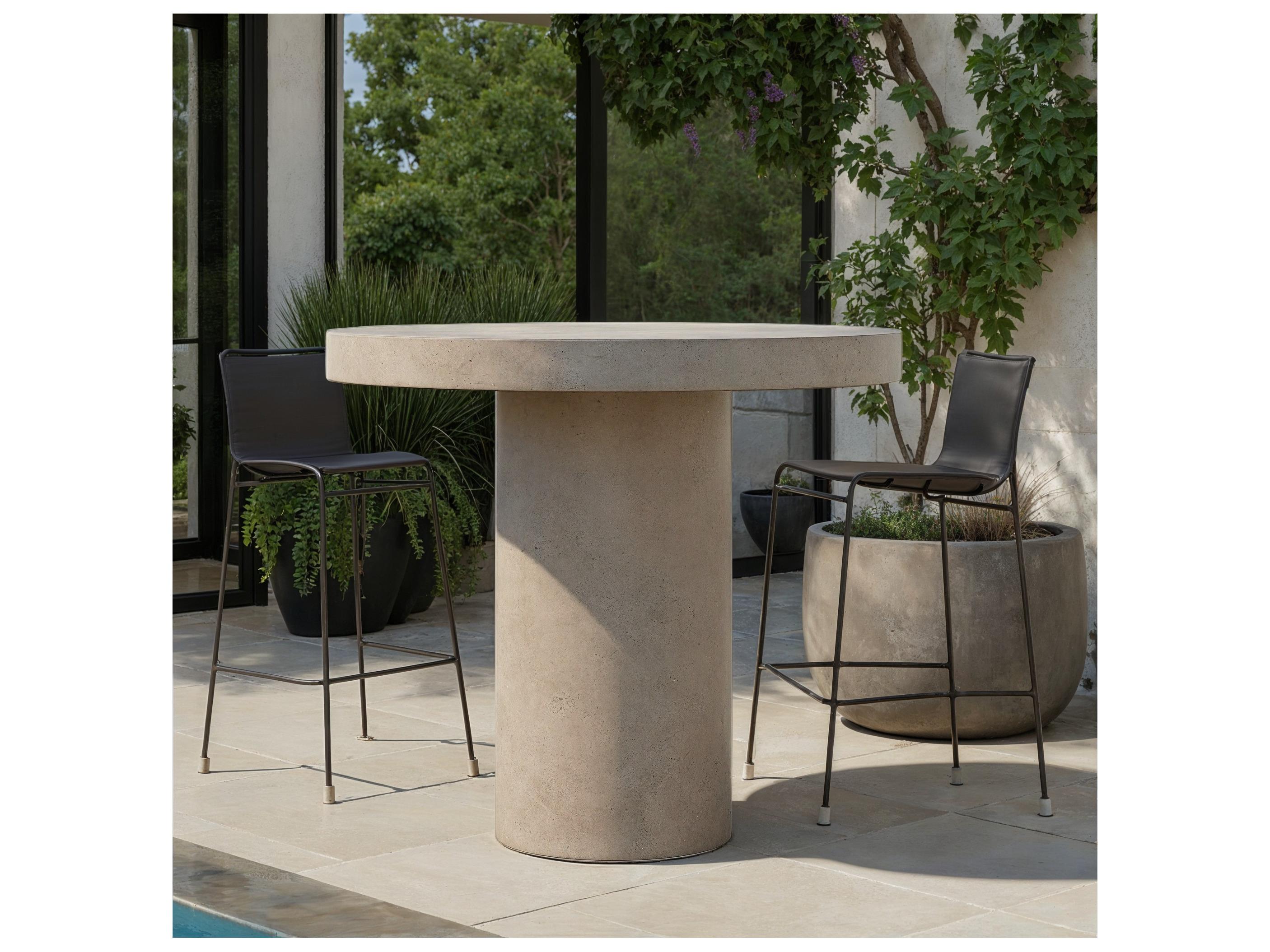Urbia Outdoor Mixx Dark Grey Concrete Round Bar Table