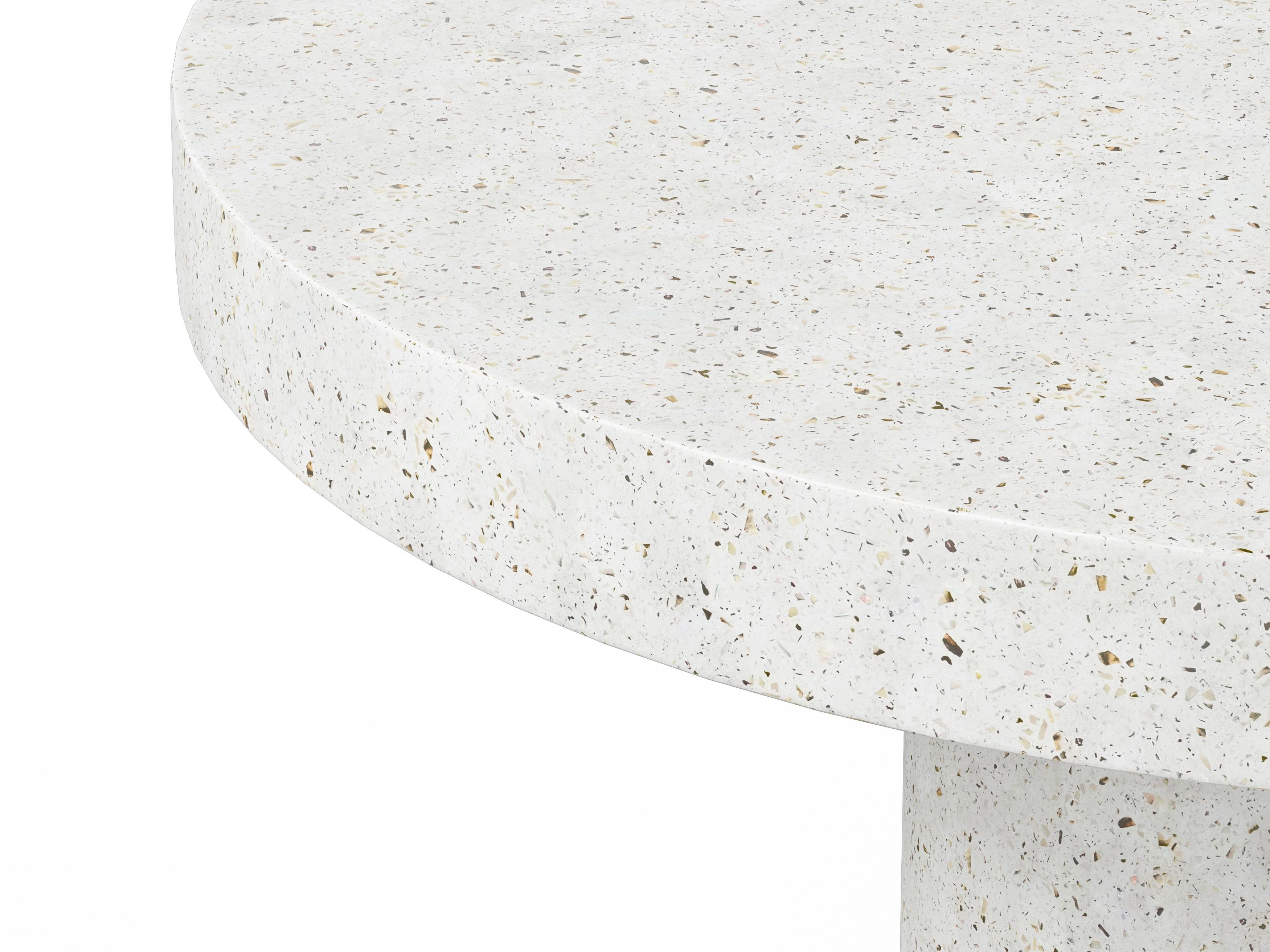 Urbia Outdoor Mixx Ivory Terrazzo Concrete Round Bar Table
