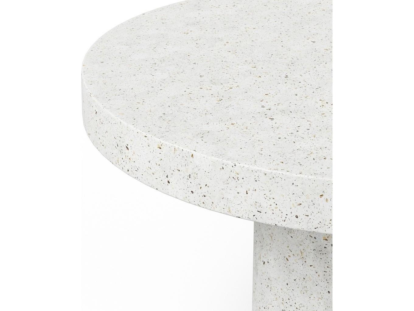 Urbia Outdoor Mixx Ivory Terrazzo Concrete Round Dining Table