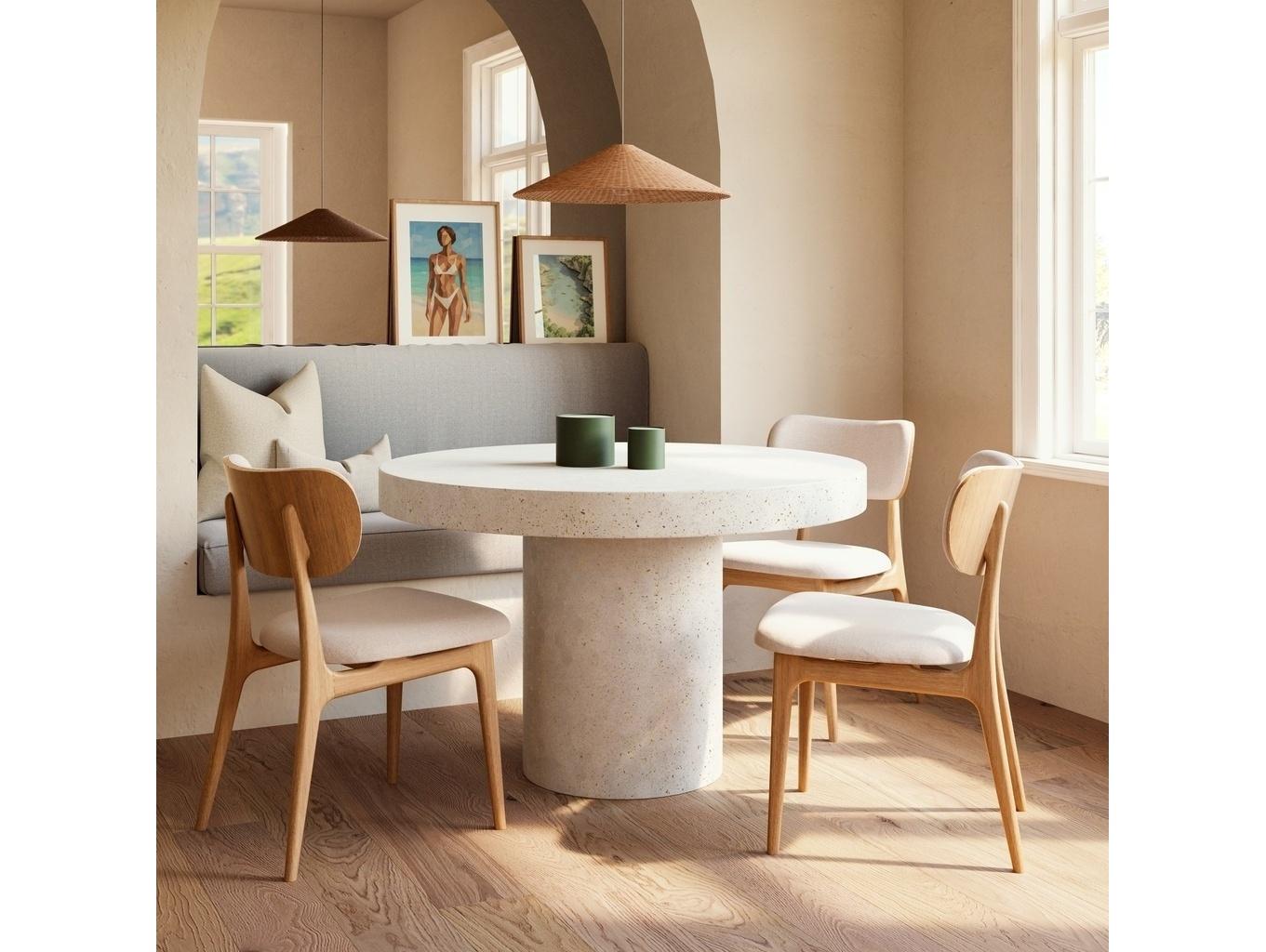 Urbia Outdoor Mixx Ivory Terrazzo Concrete Round Dining Table