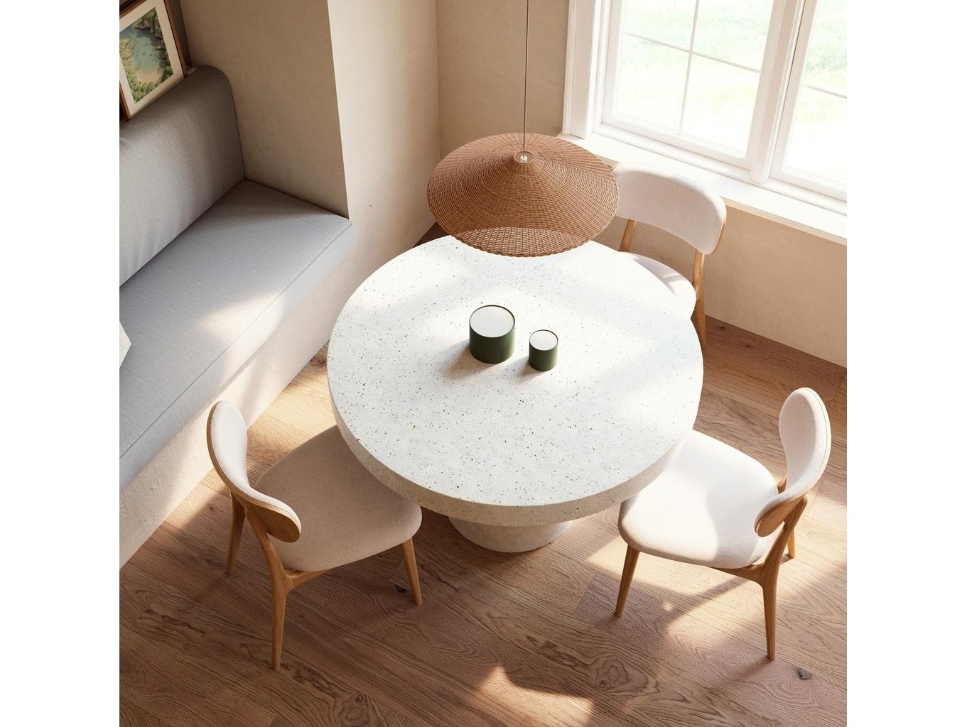 Urbia Outdoor Mixx Ivory Terrazzo Concrete Round Dining Table