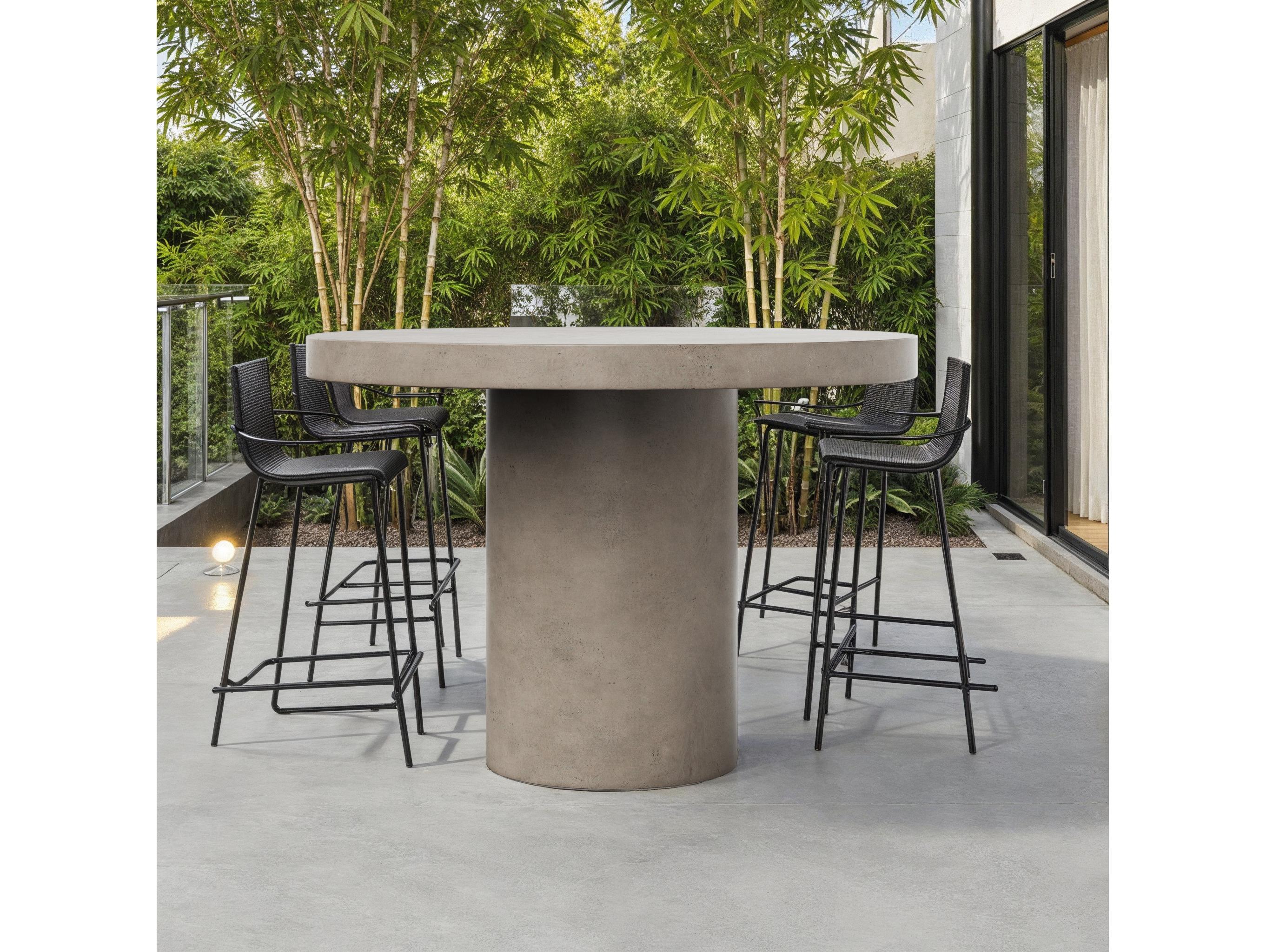 Urbia Outdoor Mixx Circa Dark Grey Concrete Round Bar Table