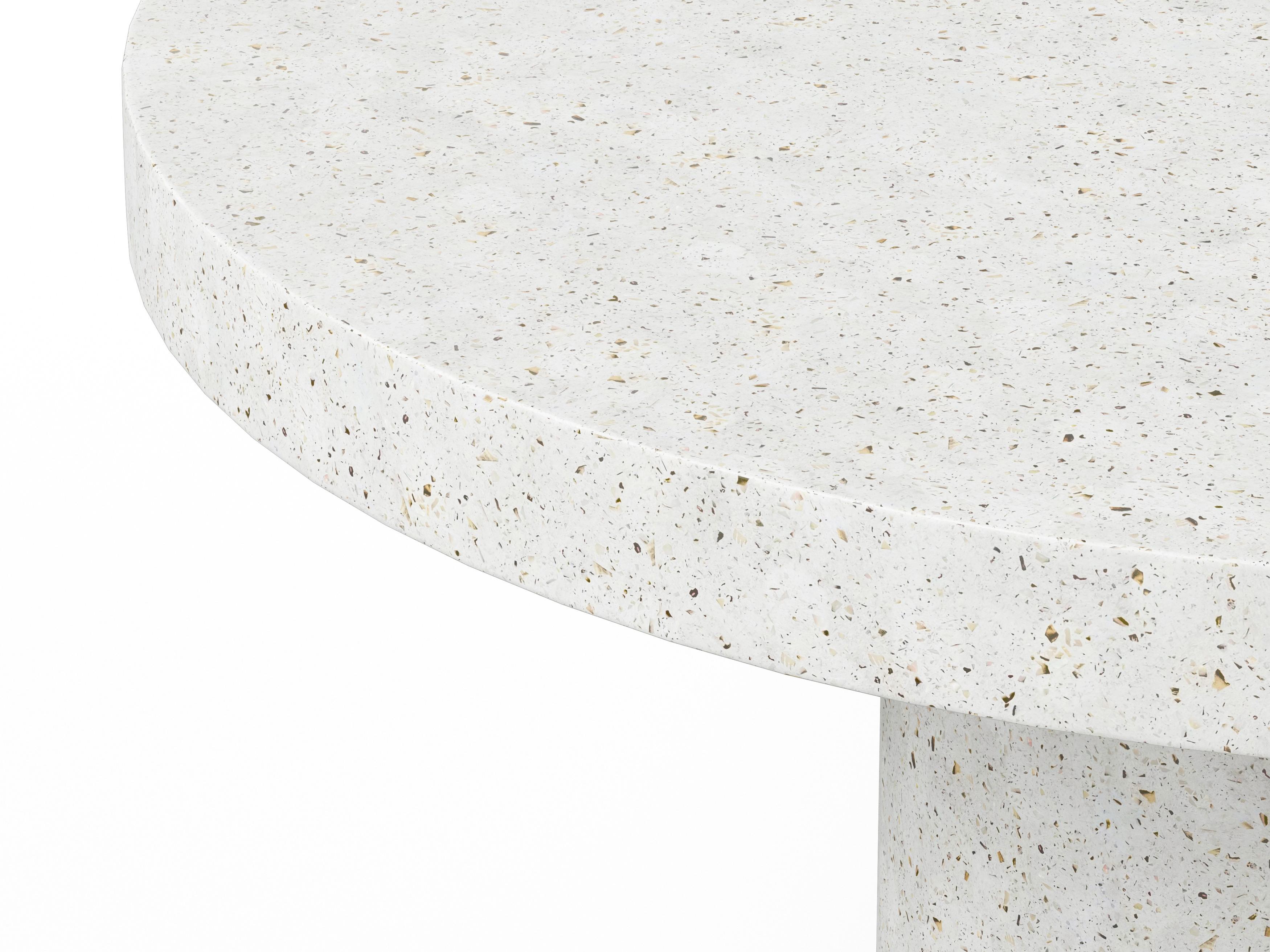 Urbia Outdoor Mixx Ivory Terrazzo Concrete Round Bar Table