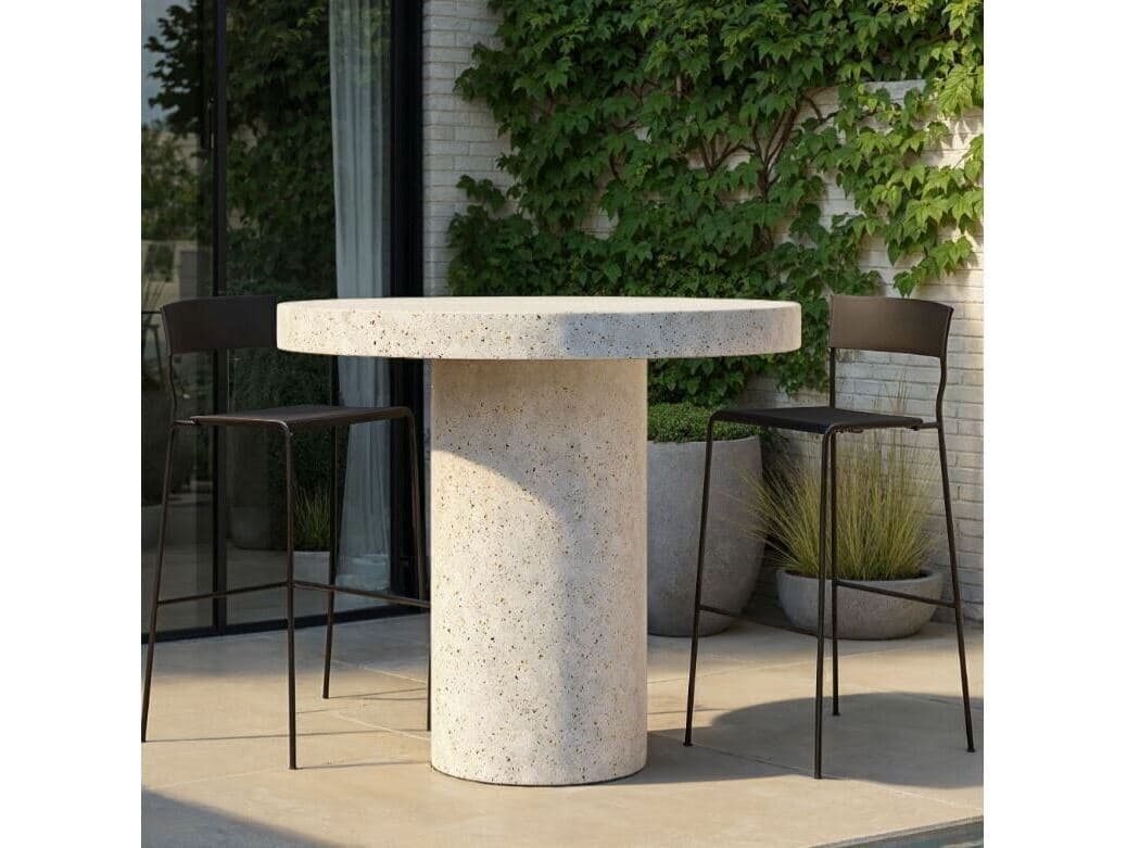 Urbia Outdoor Mixx Ivory Terrazzo Concrete Round Counter Table