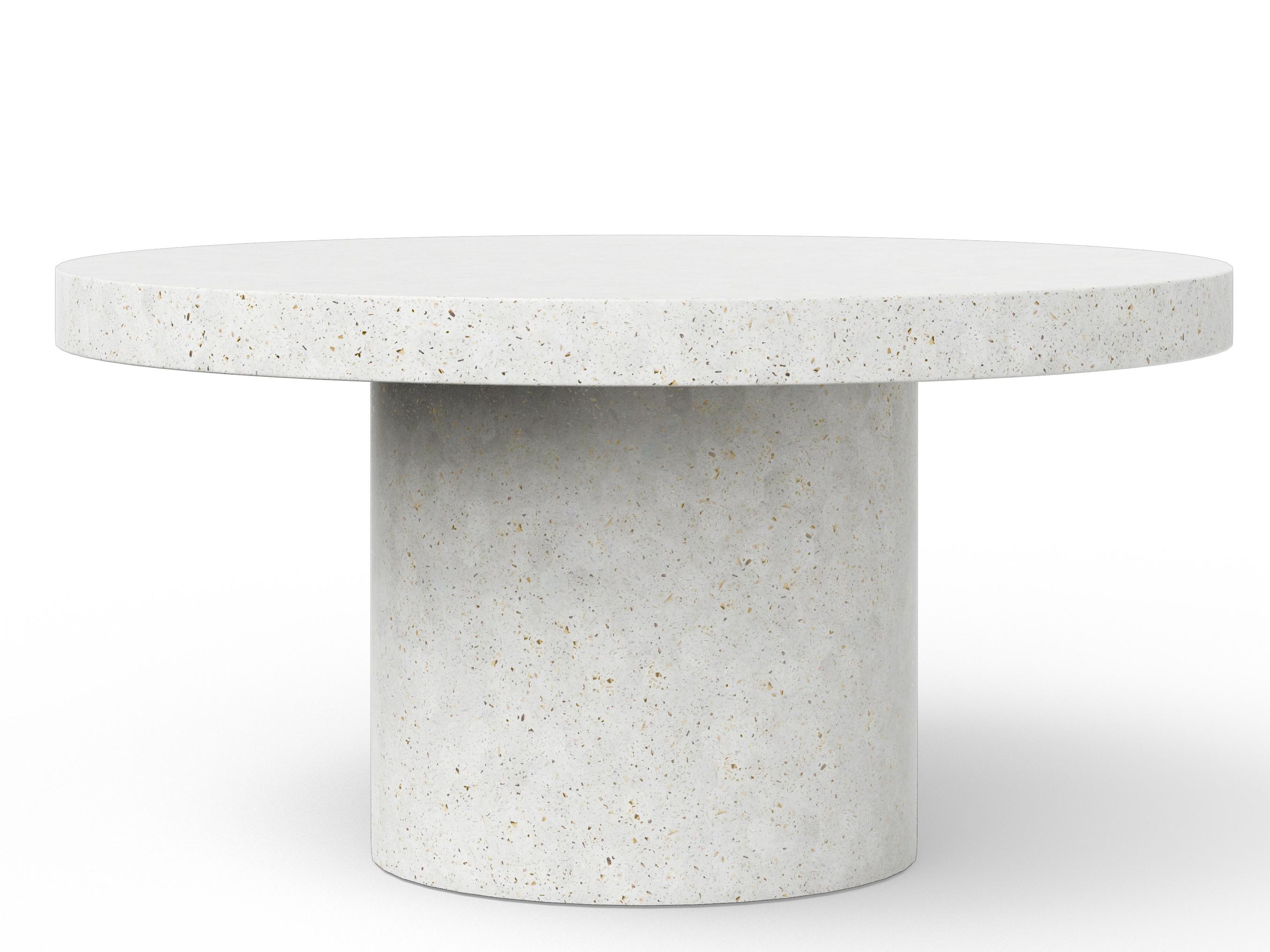 Urbia Outdoor Mixx Ivory Terrazzo Concrete Round Dining Table