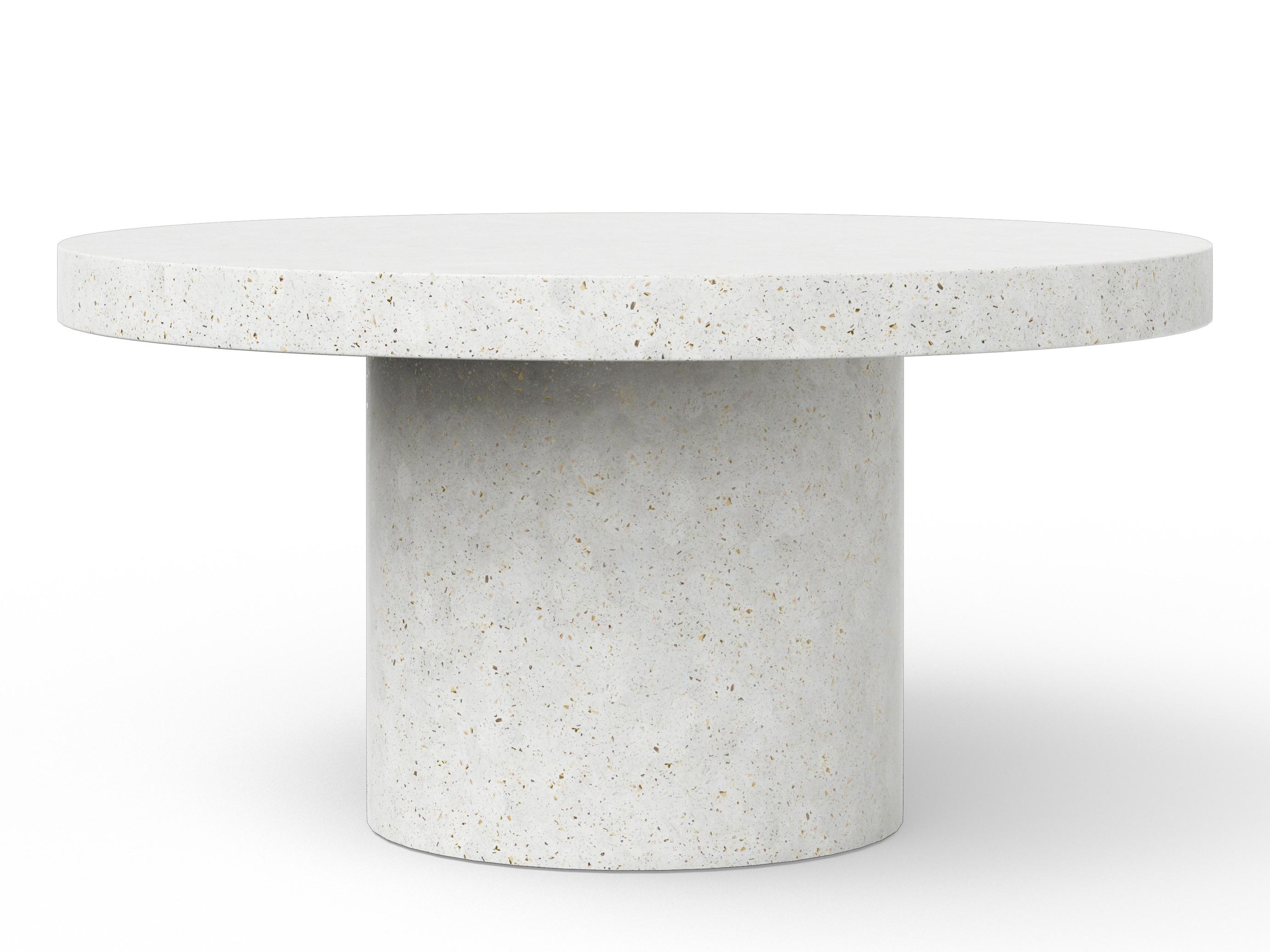 Urbia Outdoor Mixx Ivory Terrazzo Concrete Round Dining Table