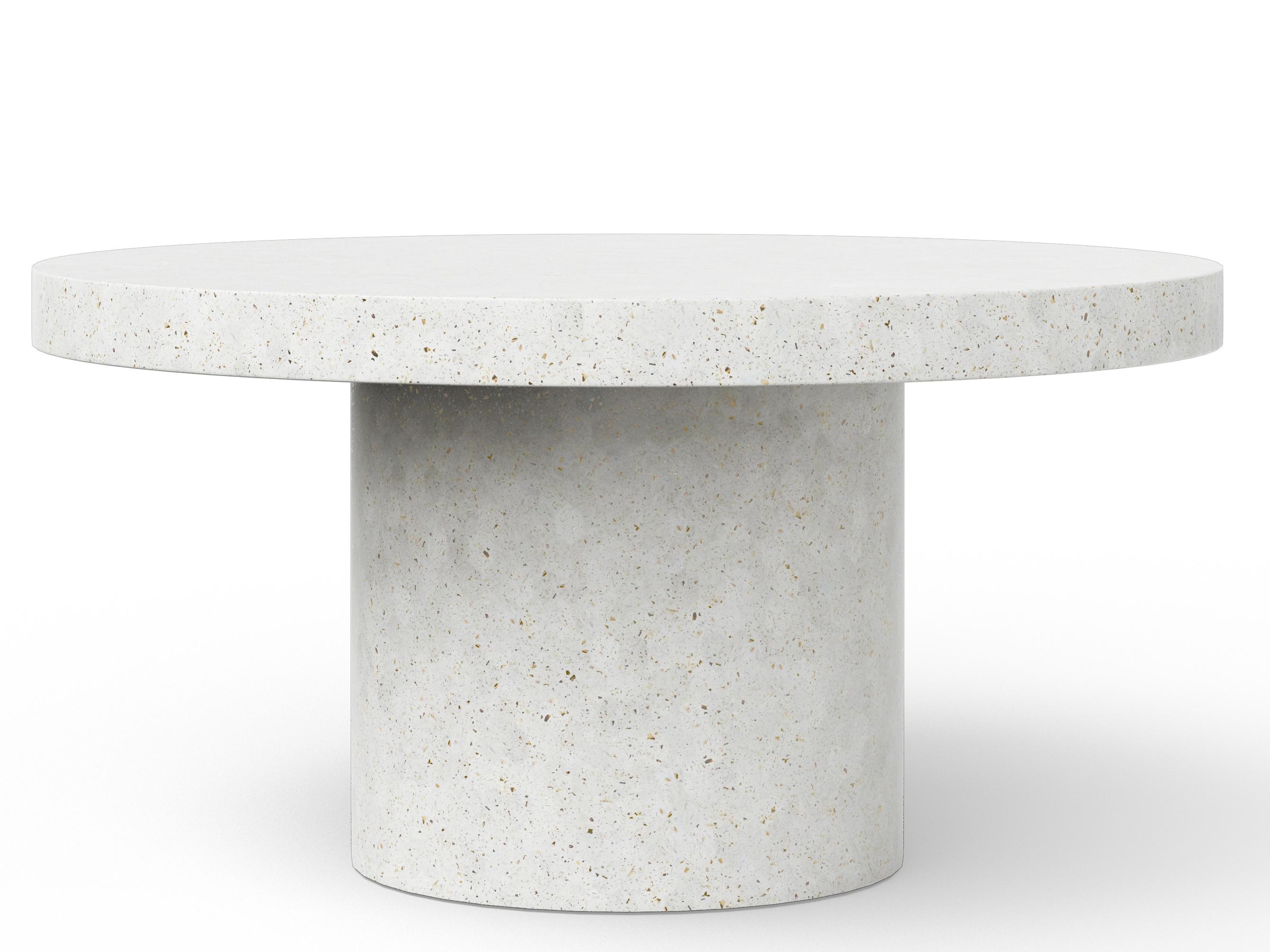 Urbia Outdoor Mixx Ivory Terrazzo Concrete Round Dining Table