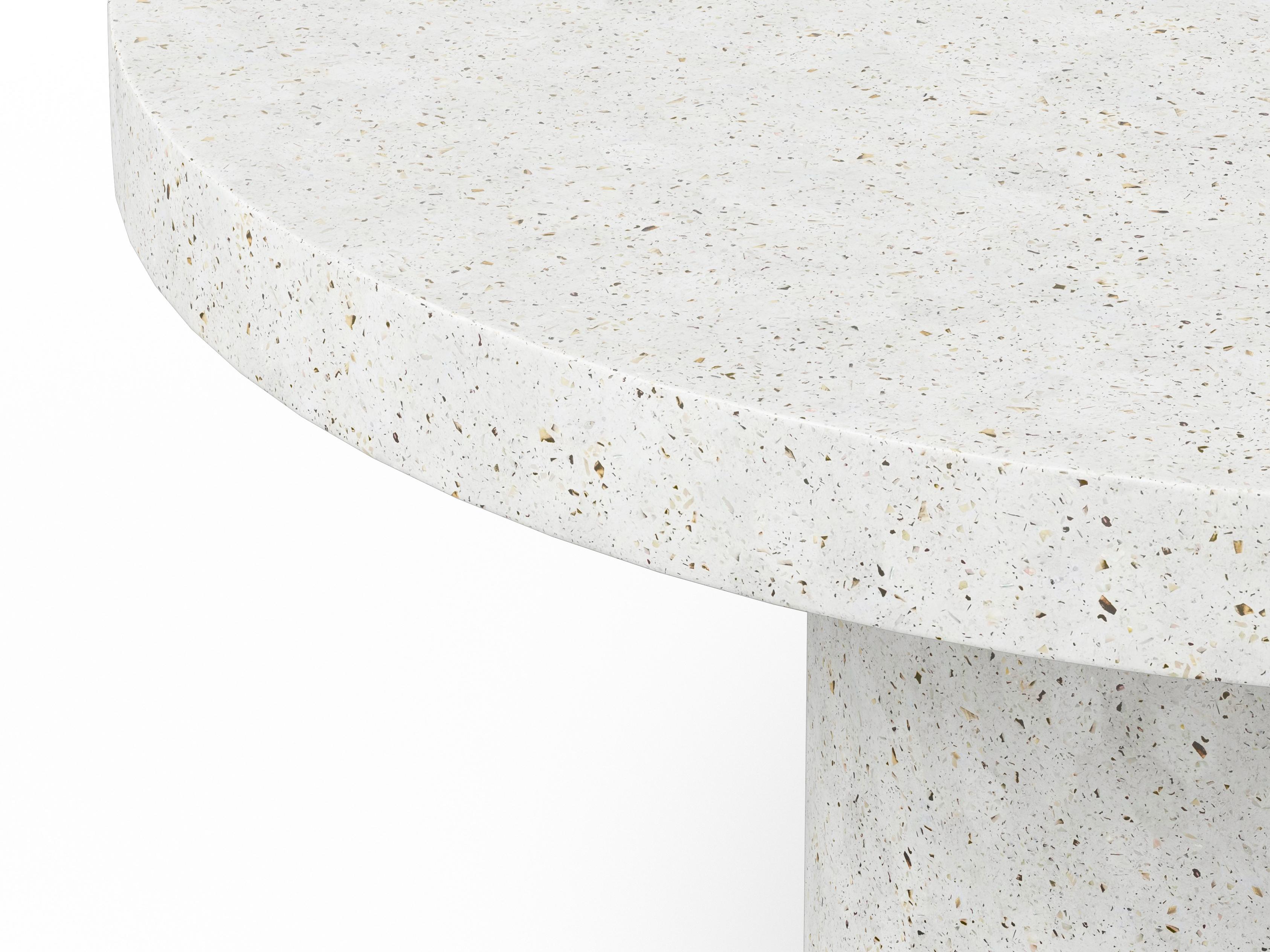 Urbia Outdoor Mixx Ivory Terrazzo Concrete Round Dining Table