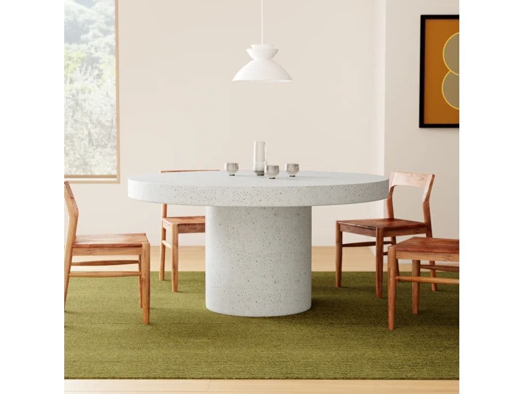 Urbia Outdoor Mixx Ivory Terrazzo Concrete Round Dining Table