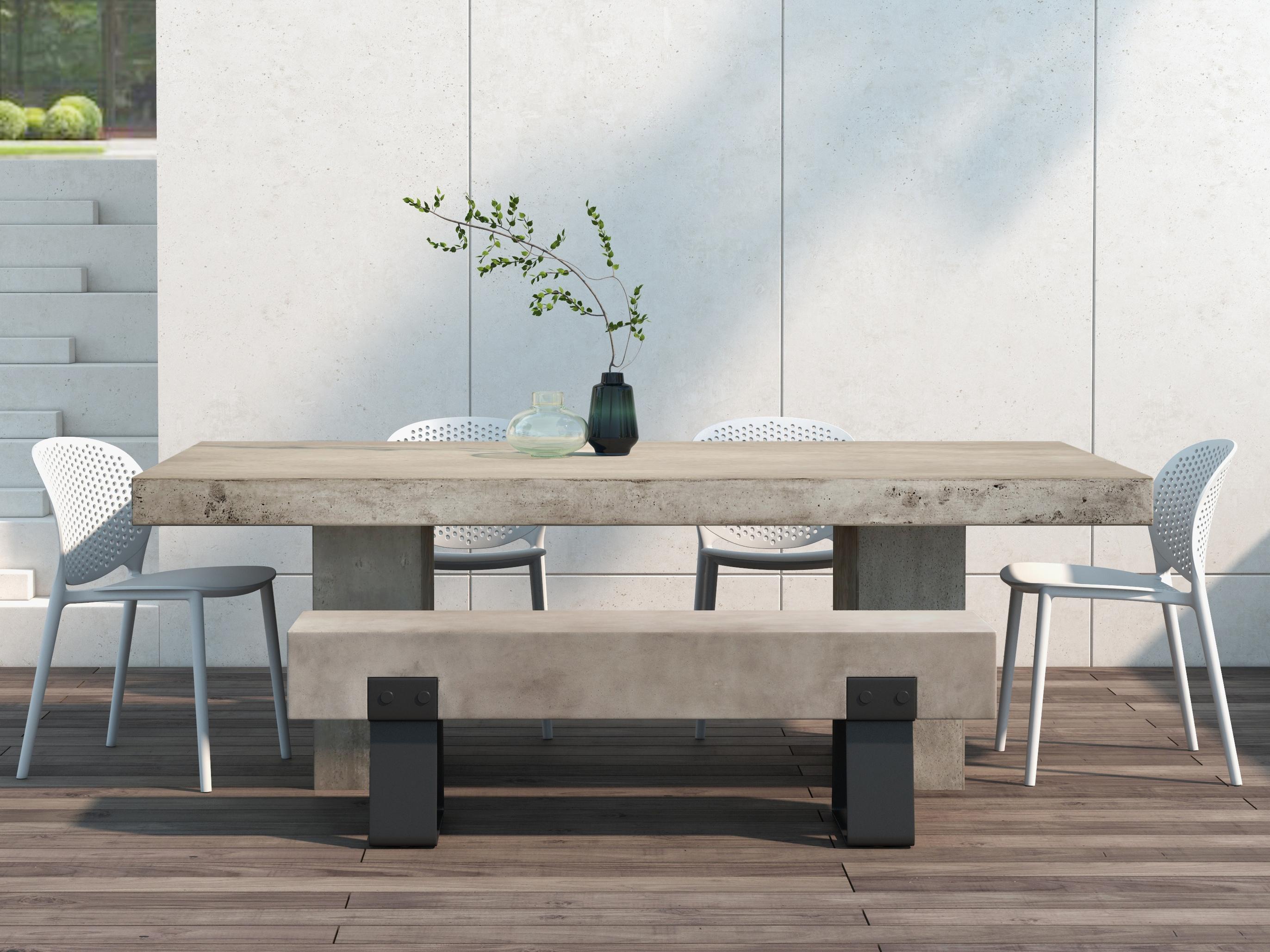 Urbia Outdoor Mixx Dark Grey Concrete Rectangular Dining Table