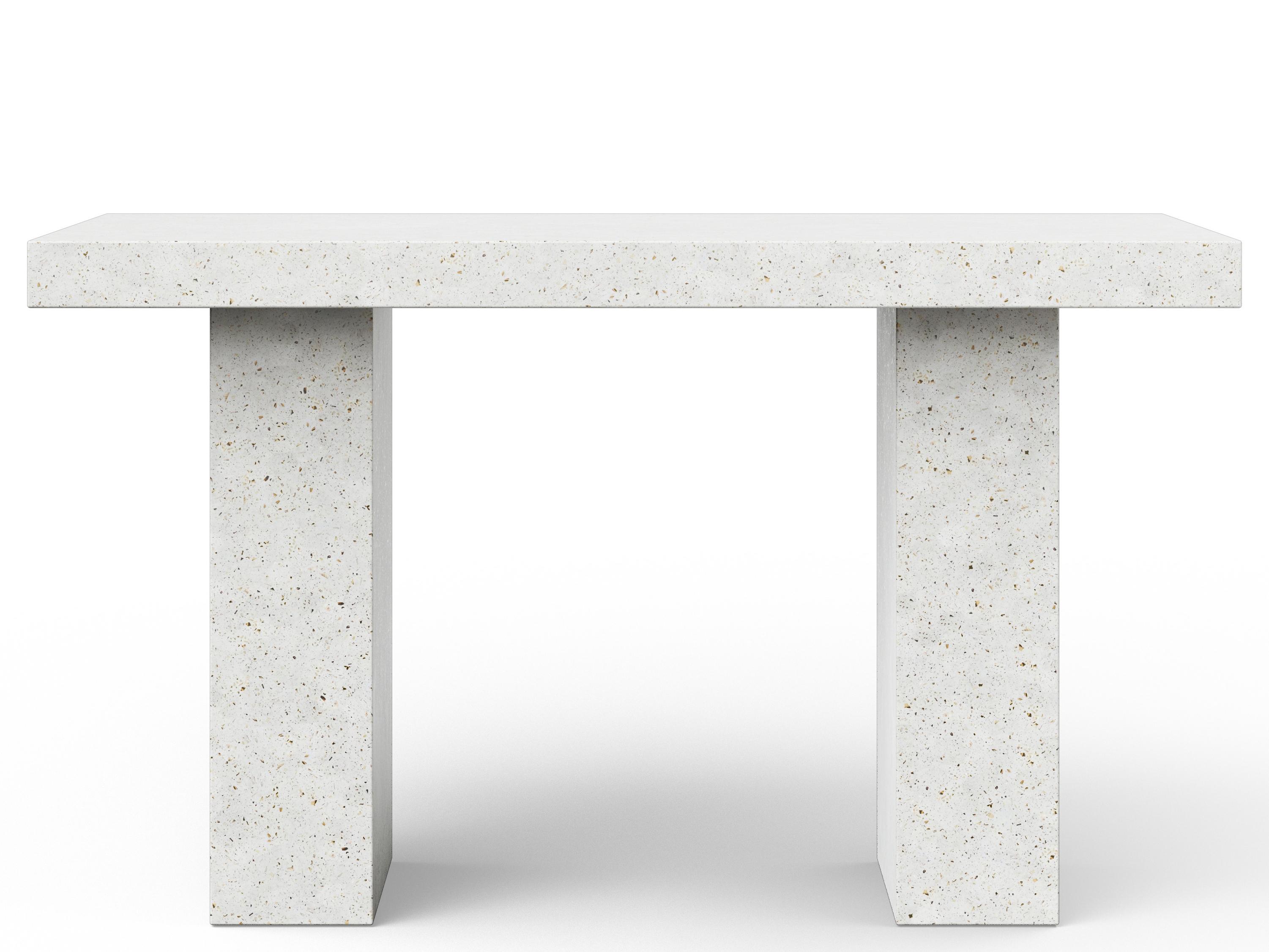 Urbia Outdoor Mixx Ivory Terrazzo Concrete Rectangular Bar Table