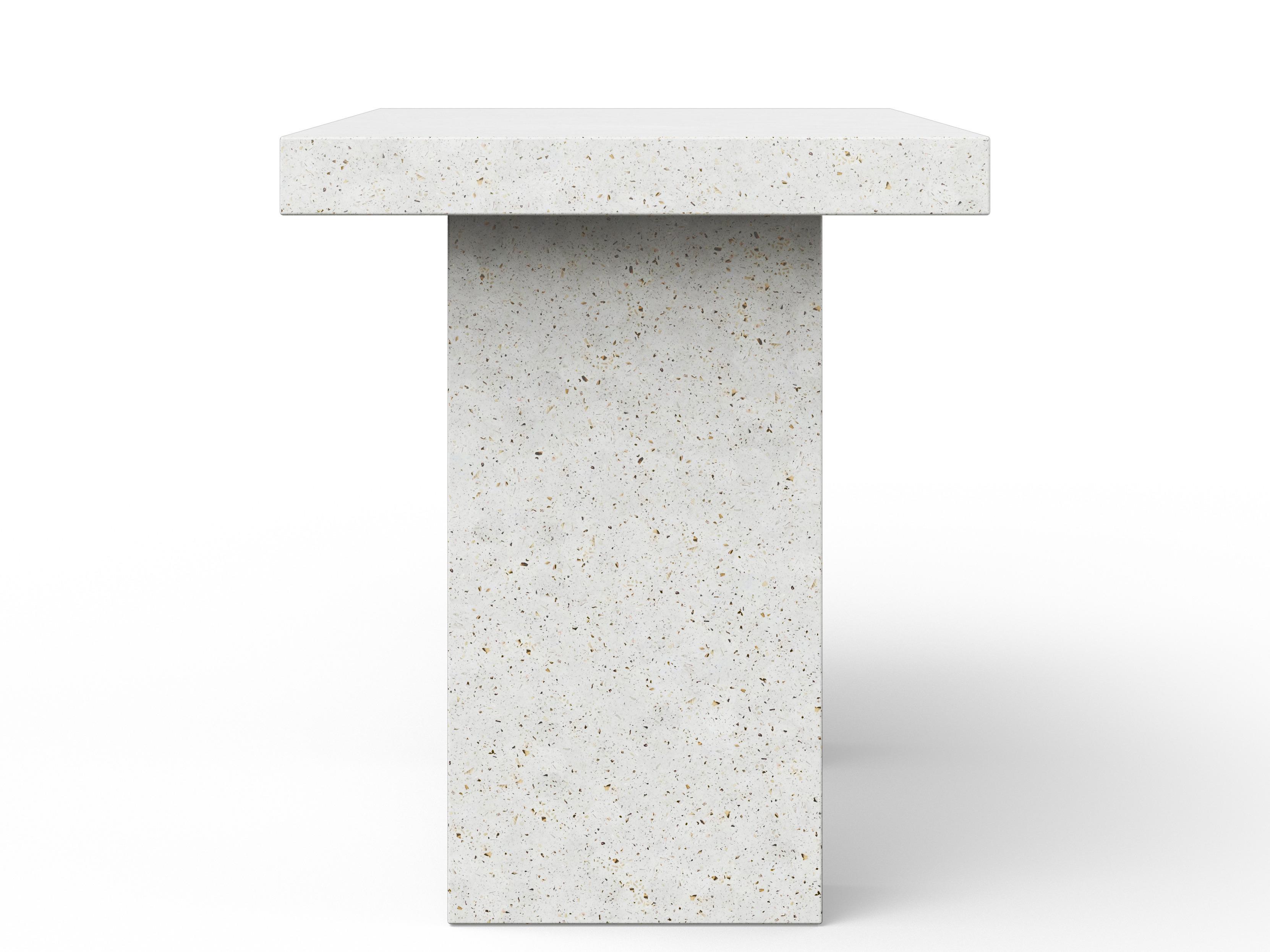 Urbia Outdoor Mixx Ivory Terrazzo Concrete Rectangular Bar Table