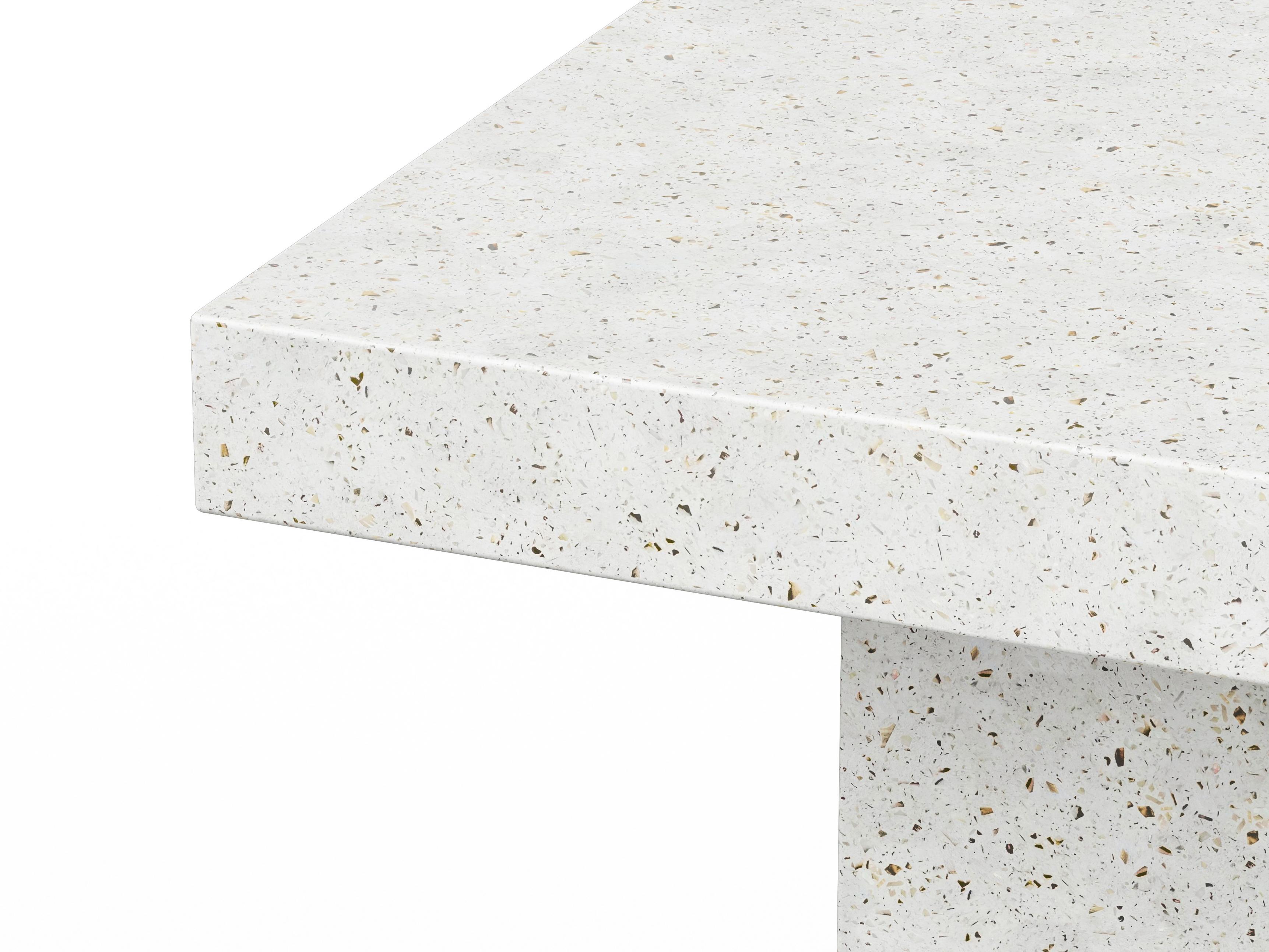 Urbia Outdoor Mixx Ivory Terrazzo Concrete Rectangular Bar Table