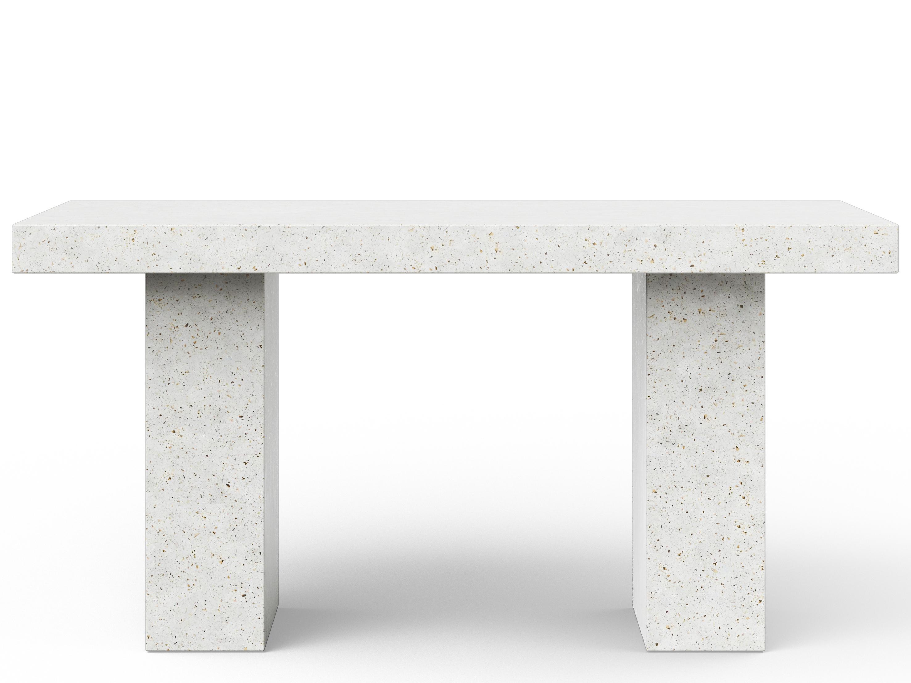Urbia Outdoor Mixx Ivory Terrazzo Concrete Rectangular Counter Table
