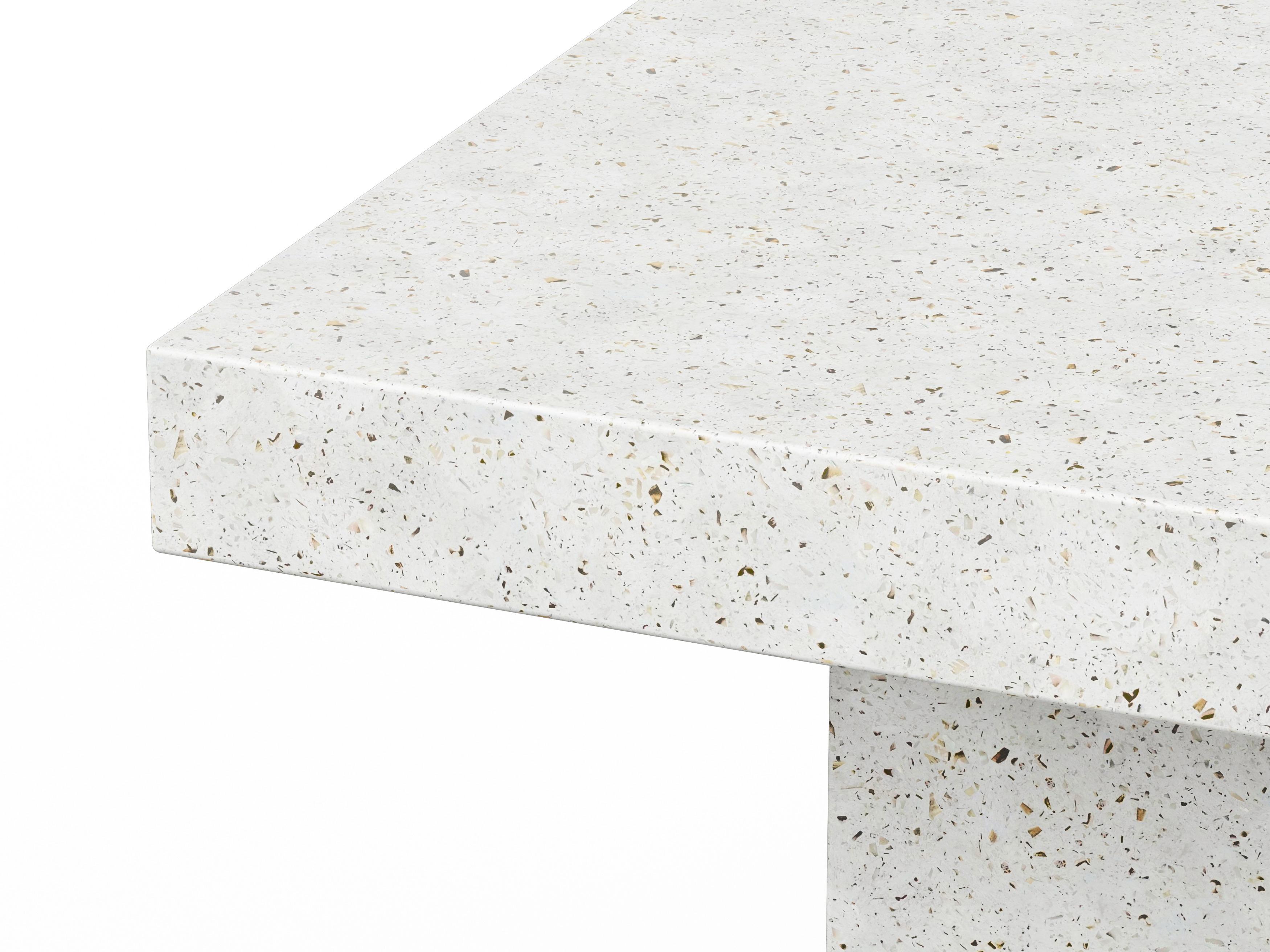 Urbia Outdoor Mixx Ivory Terrazzo Concrete Rectangular Counter Table