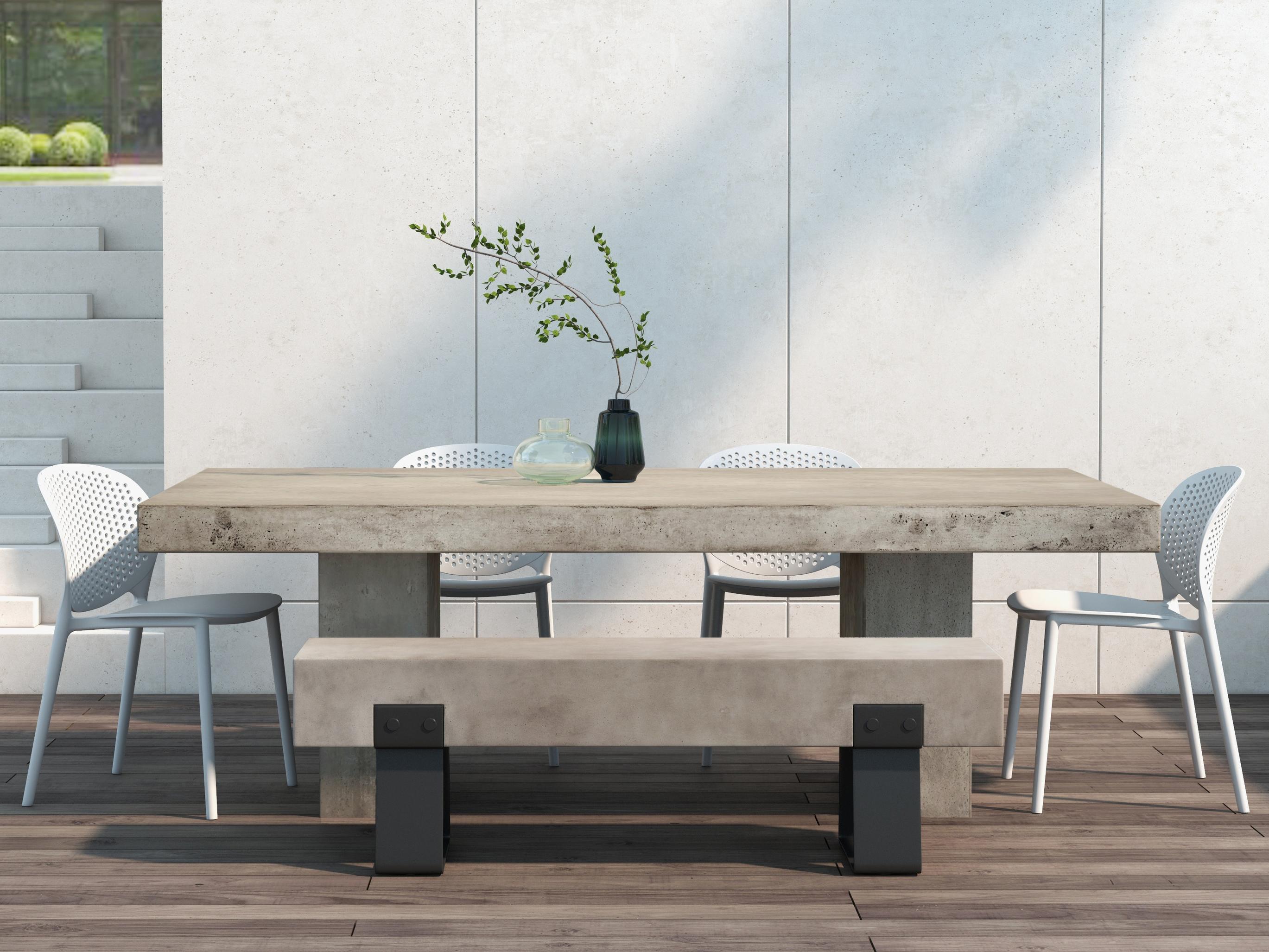 Urbia Outdoor Mixx Dark Grey Concrete Rectangular Dining Table