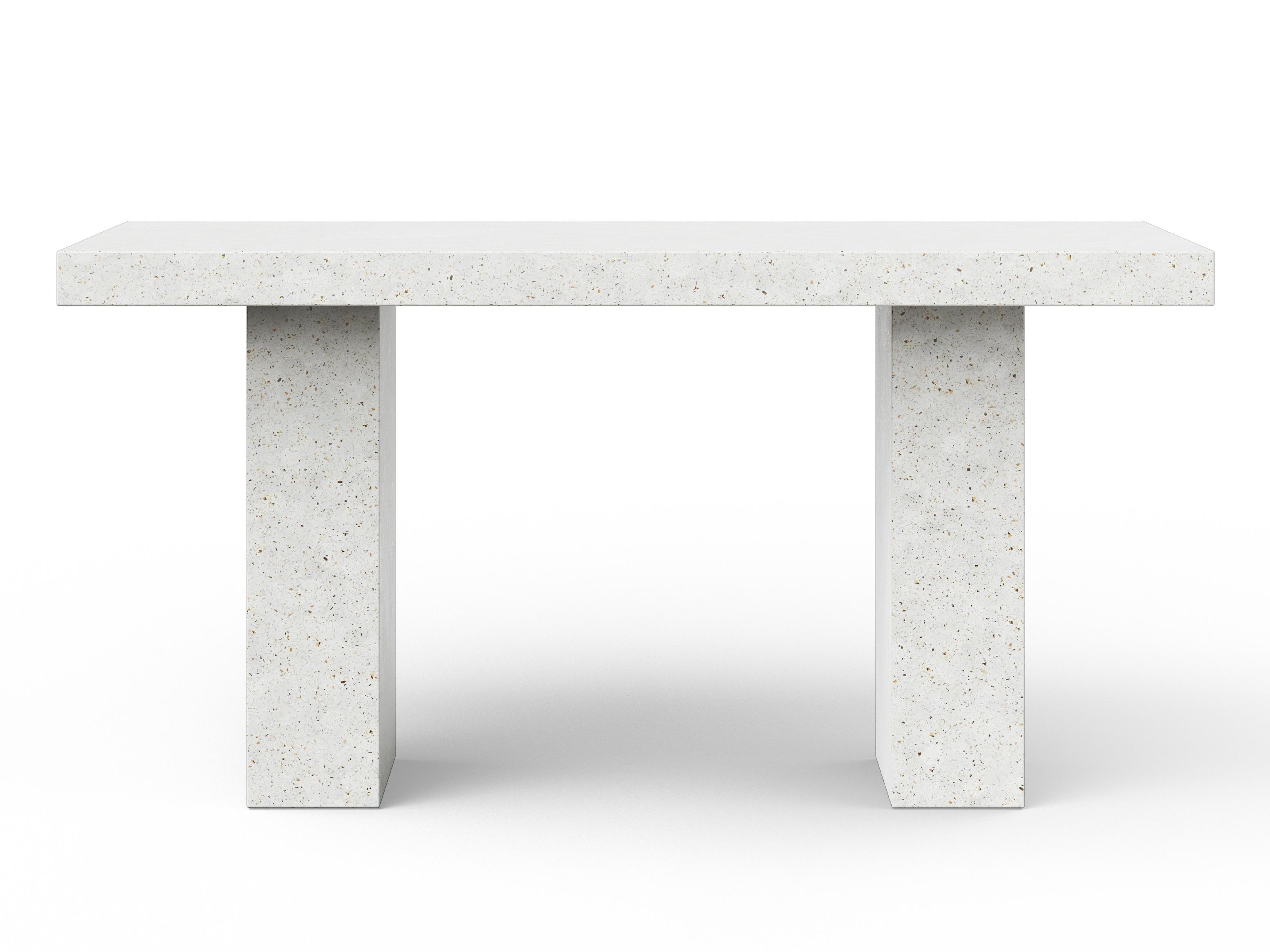 Urbia Outdoor Mixx Ivory Terrazzo Concrete Rectangular Bar Table