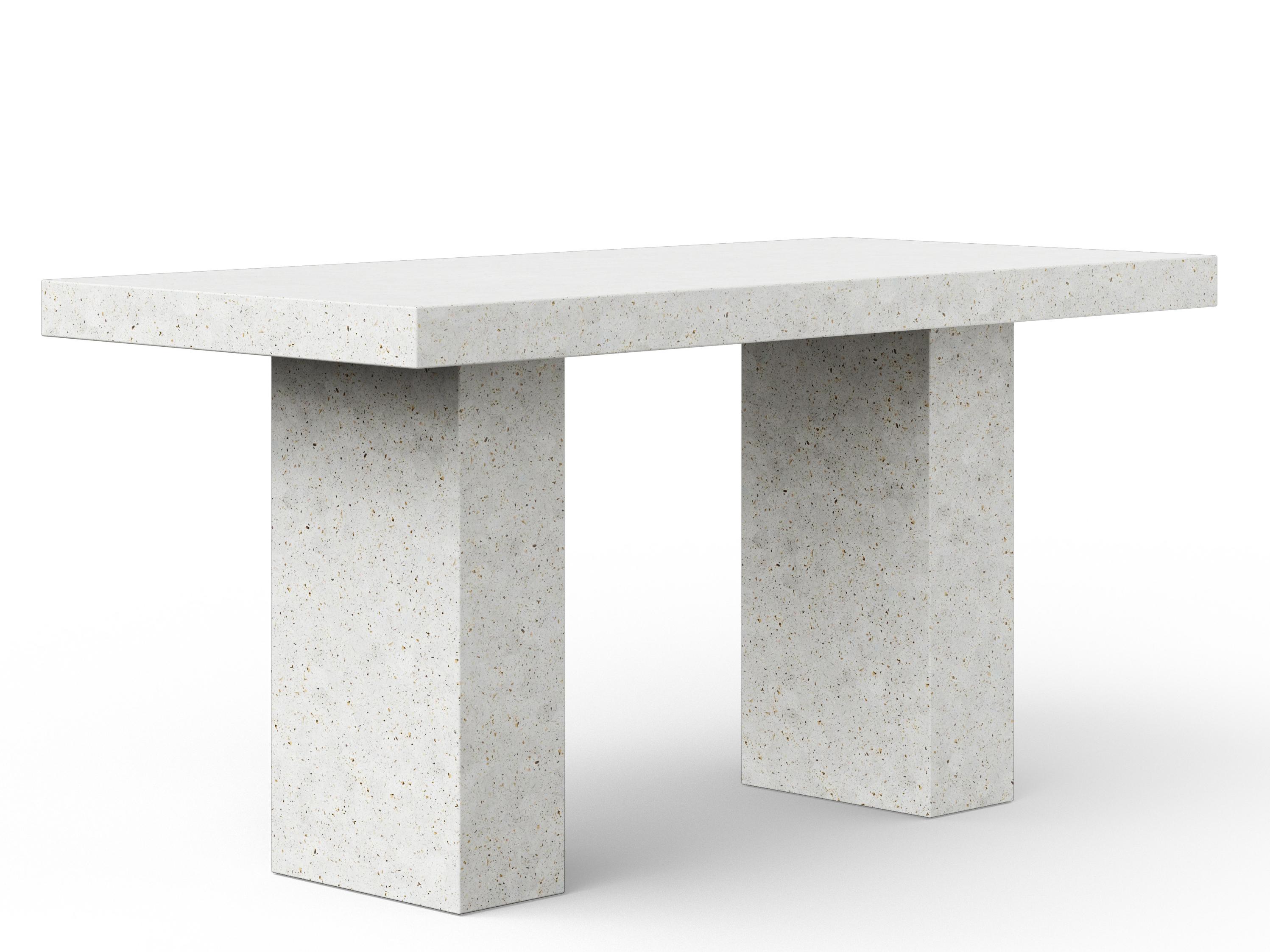 Urbia Outdoor Mixx Ivory Terrazzo Concrete Rectangular Bar Table
