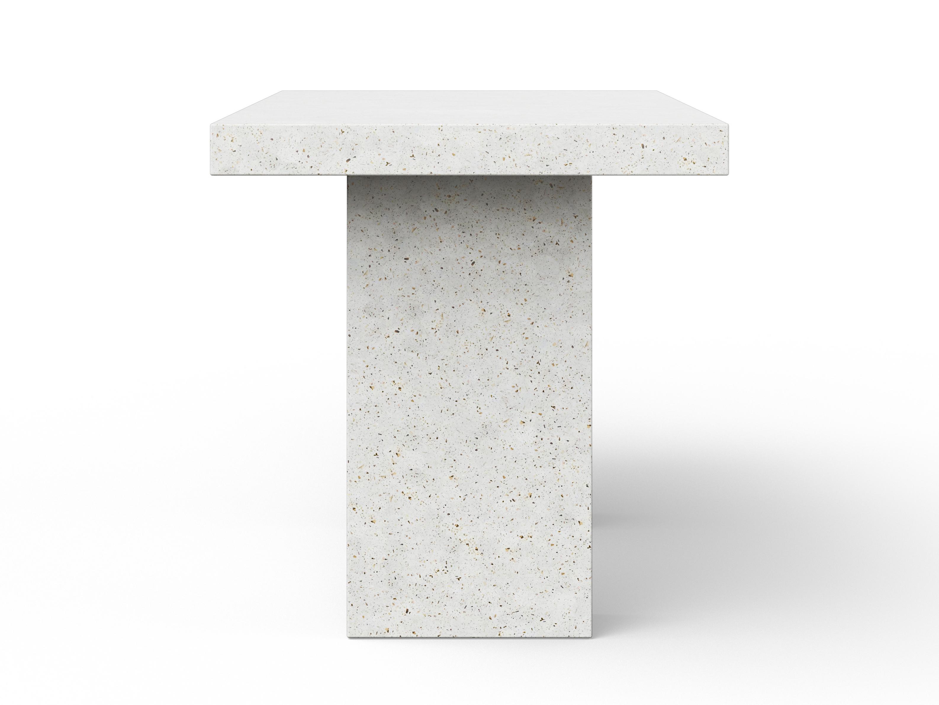 Urbia Outdoor Mixx Ivory Terrazzo Concrete Rectangular Bar Table