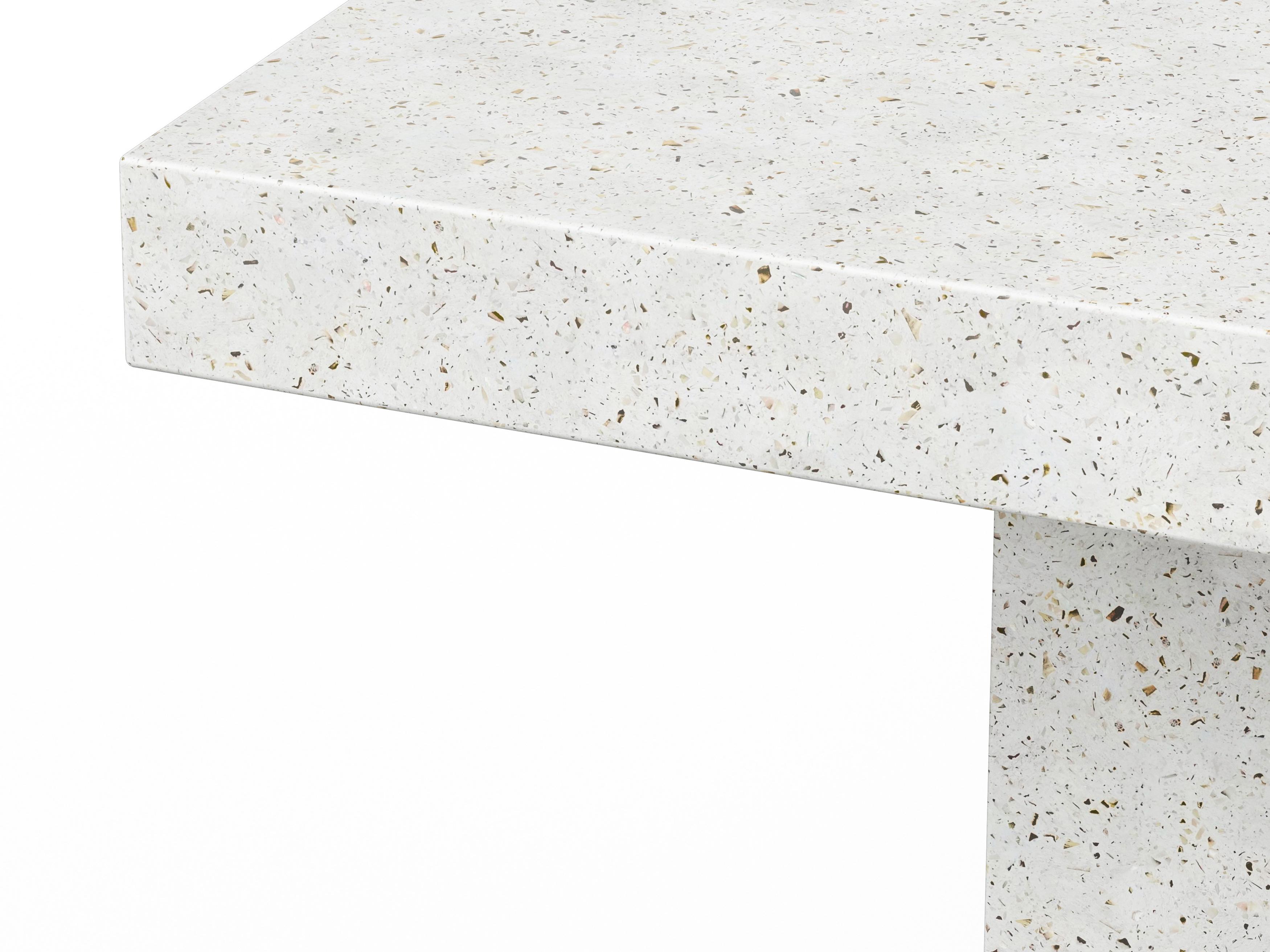 Urbia Outdoor Mixx Ivory Terrazzo Concrete Rectangular Bar Table