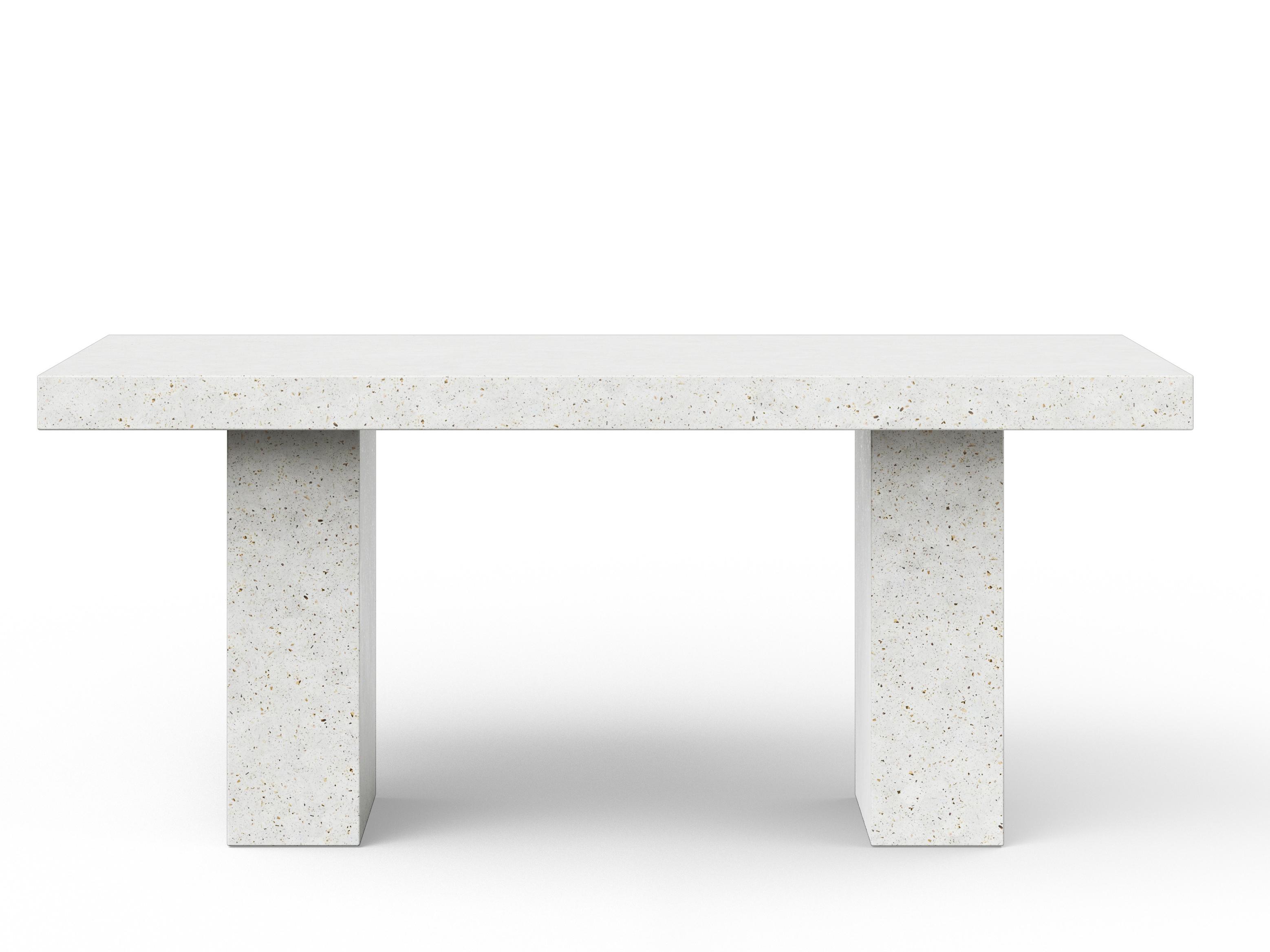 Urbia Outdoor Mixx Ivory Terrazzo Concrete Rectangular Counter Table