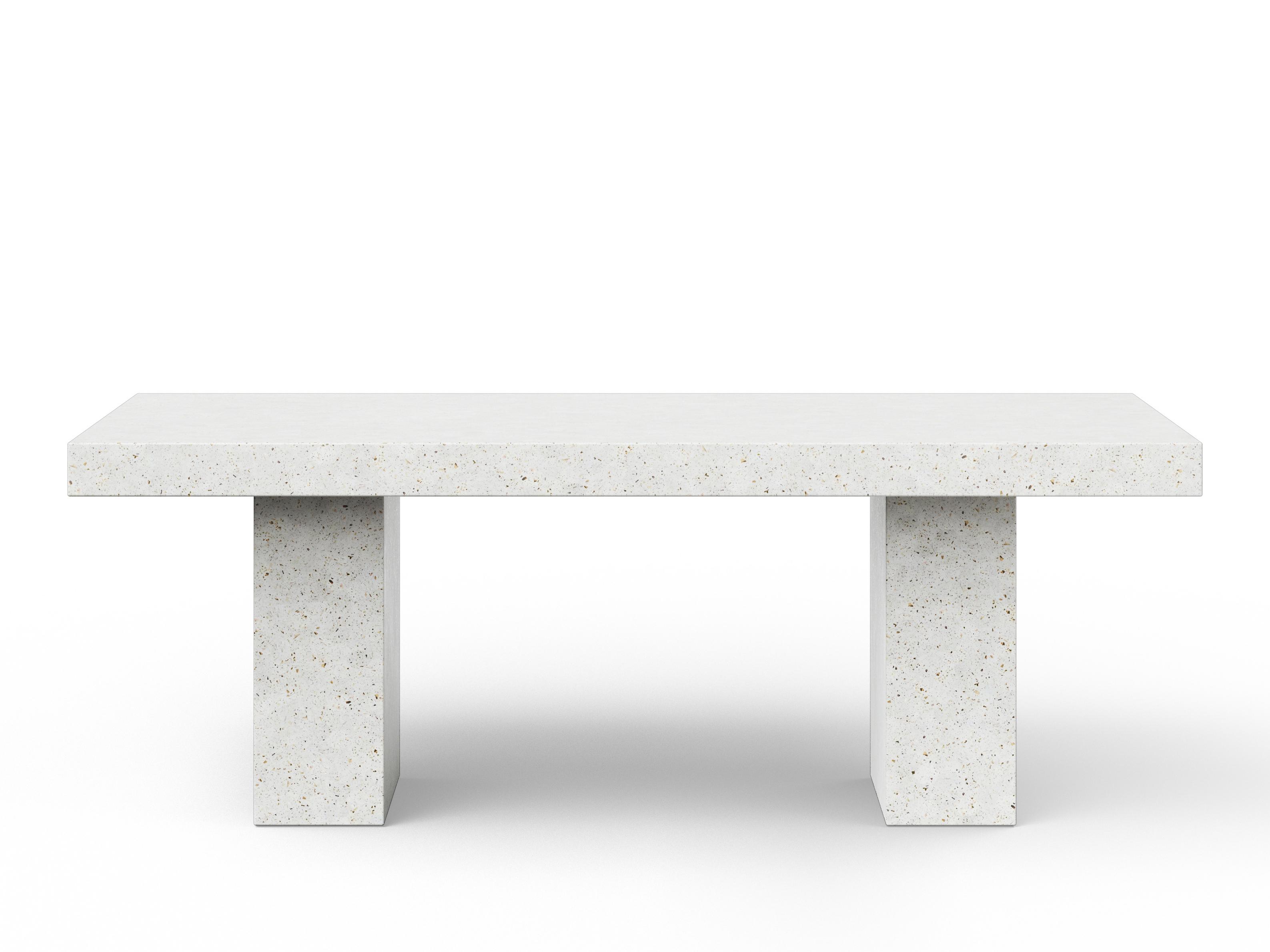 Urbia Outdoor Mixx Ivory Terrazzo Concrete Rectangular Dining Table