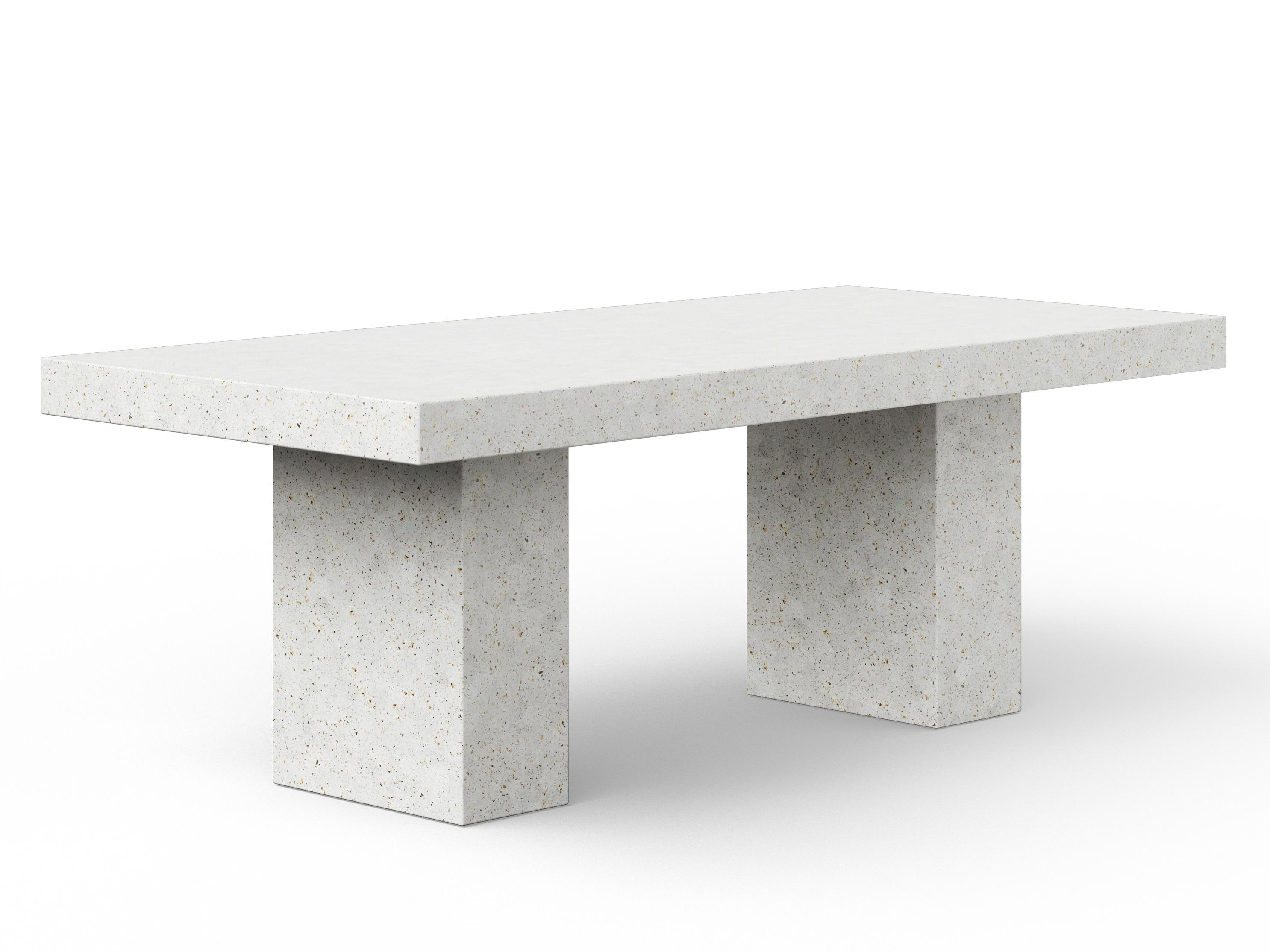 Urbia Outdoor Mixx Ivory Terrazzo Concrete Rectangular Dining Table