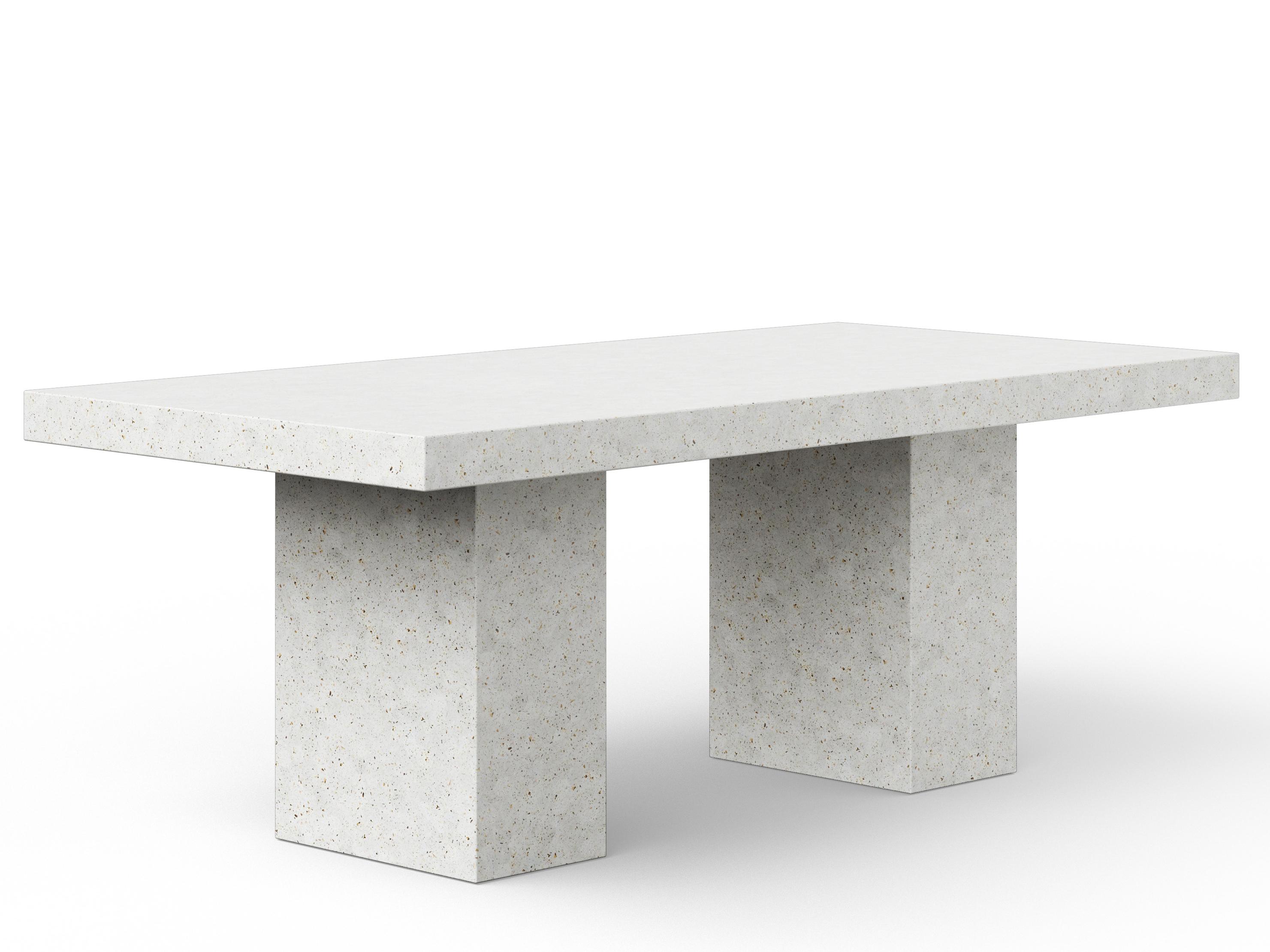 Urbia Outdoor Mixx Ivory Terrazzo Concrete Rectangular Counter Table