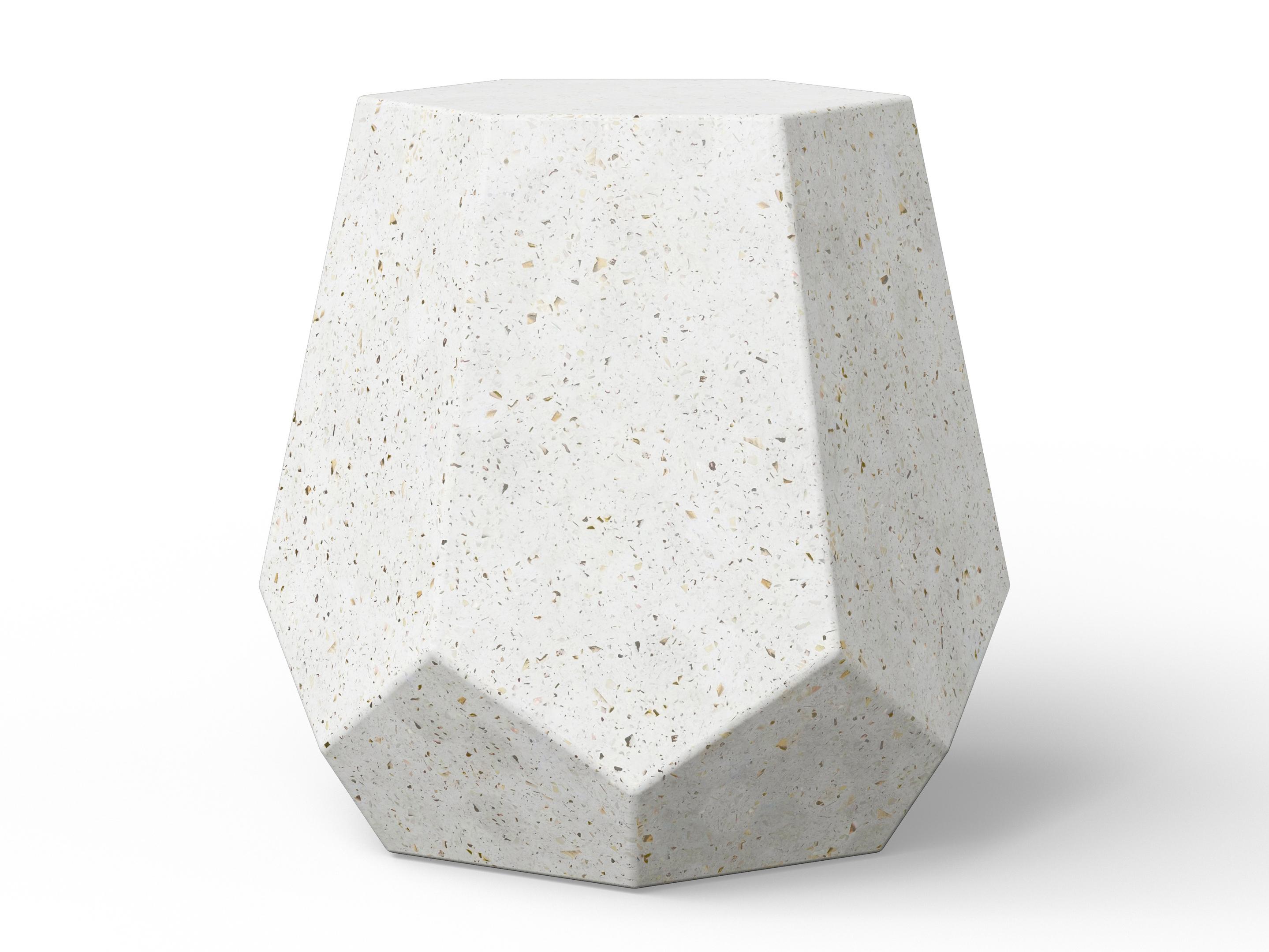Urbia Outdoor Mixx Ivory Terrazzo Concrete Bar Stool