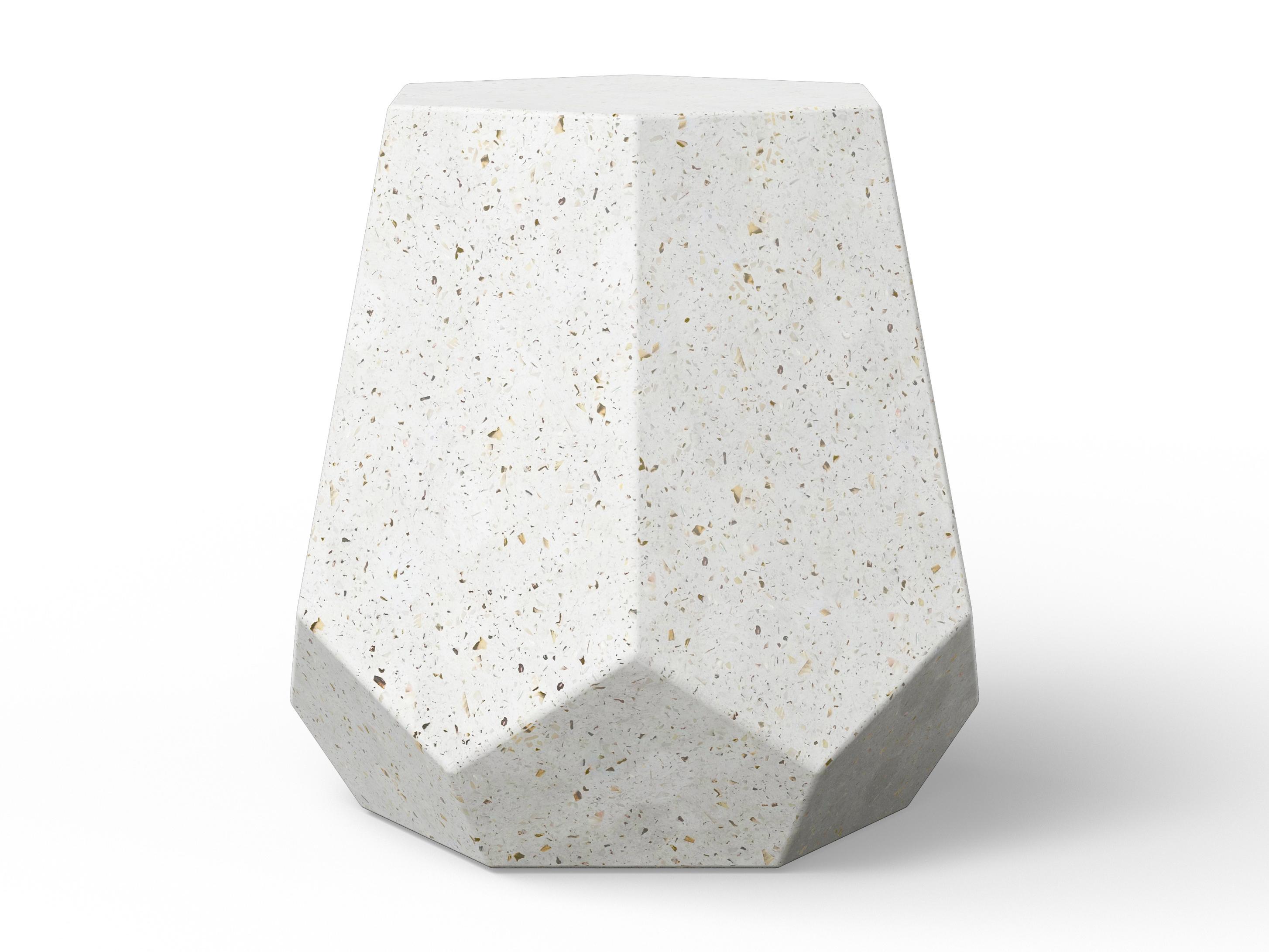 Urbia Outdoor Mixx Ivory Terrazzo Concrete Bar Stool