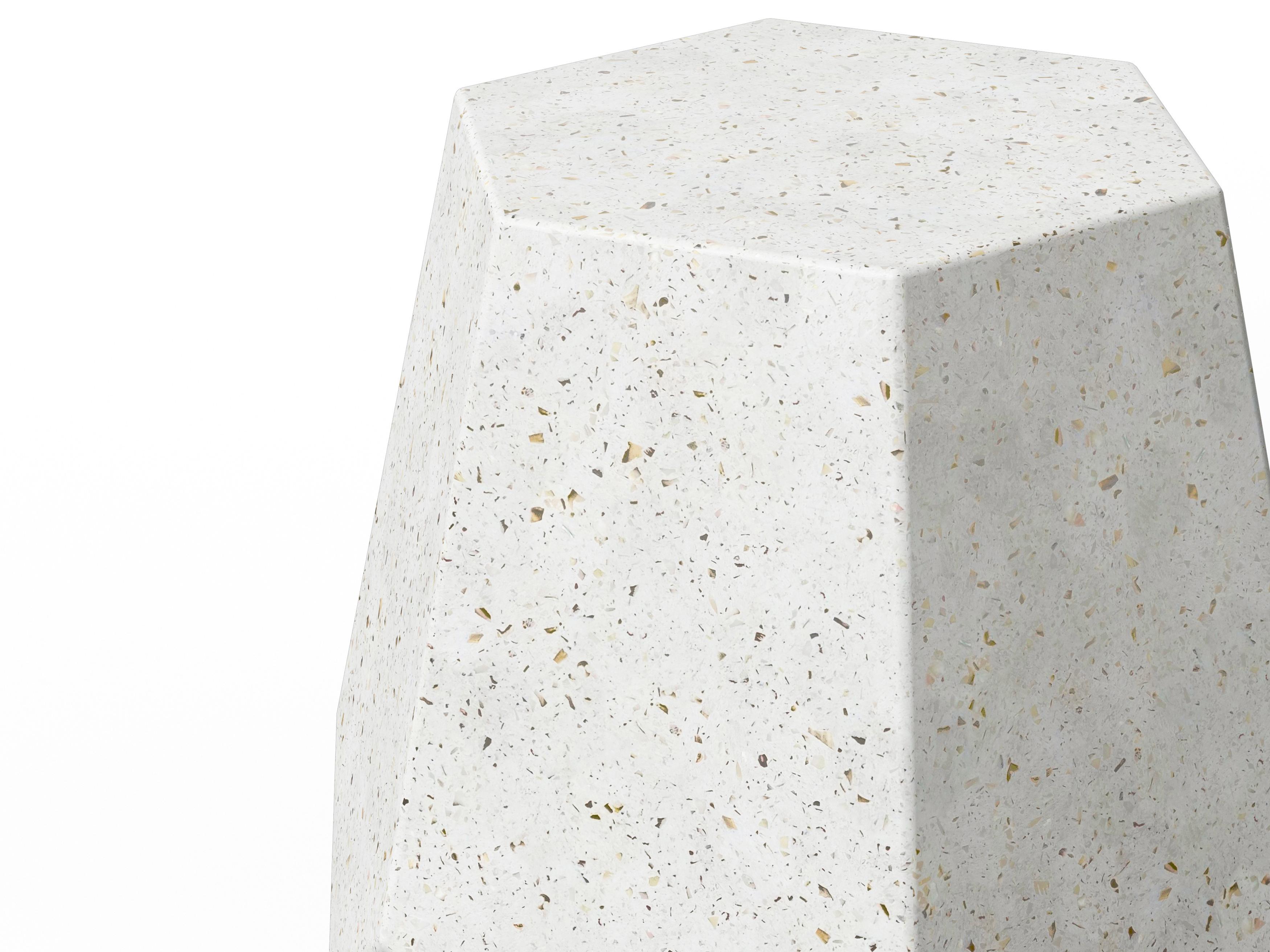 Urbia Outdoor Mixx Ivory Terrazzo Concrete Bar Stool