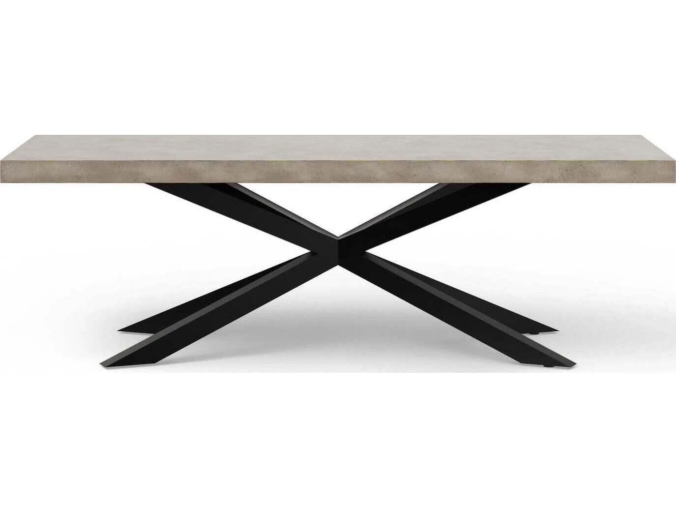 Urbia Outdoor Mixx Dark Grey Black Concrete Rectangular Dining Table