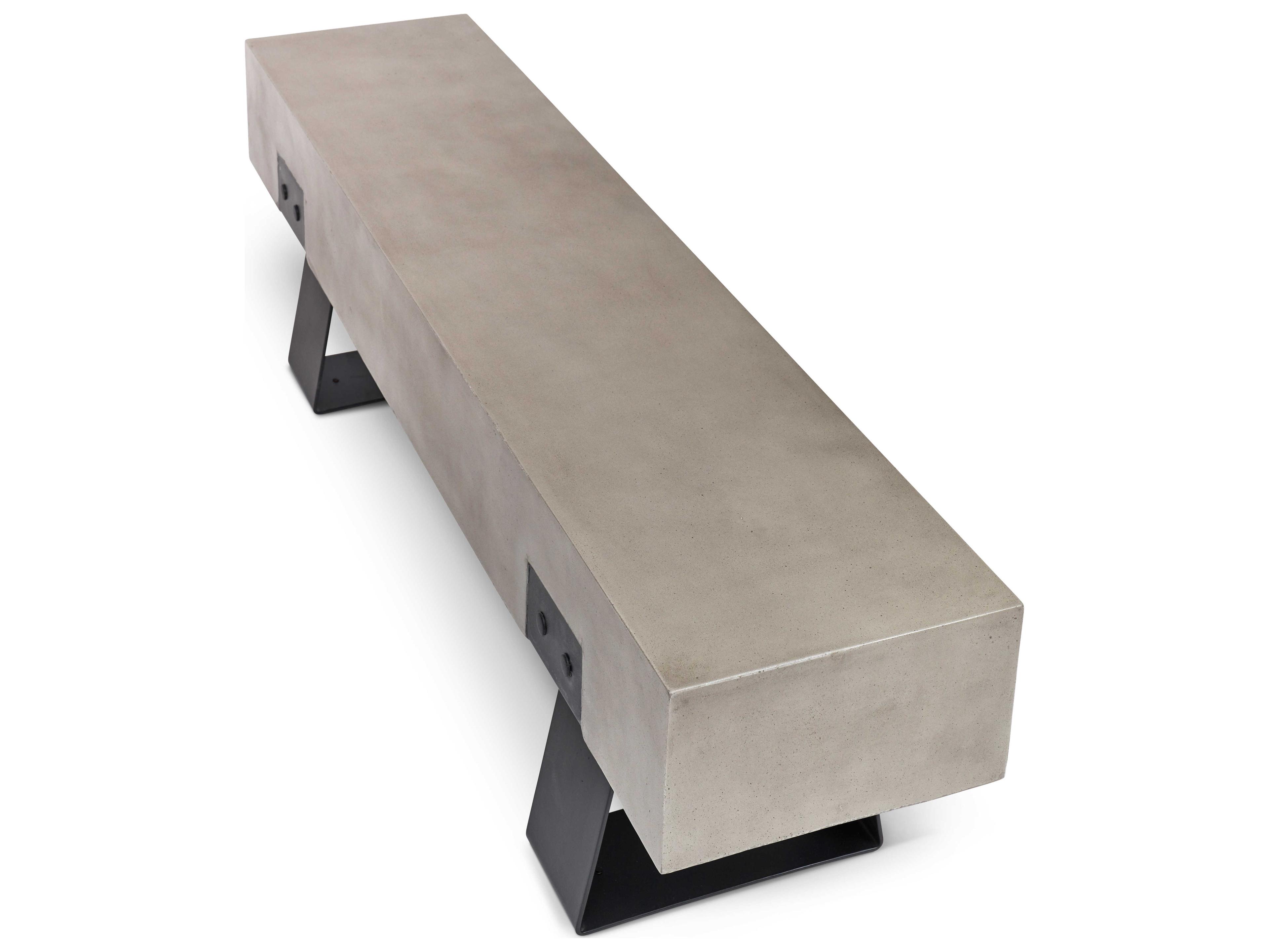 Urbia Outdoor Industrial Dark Grey Black Concrete Bench