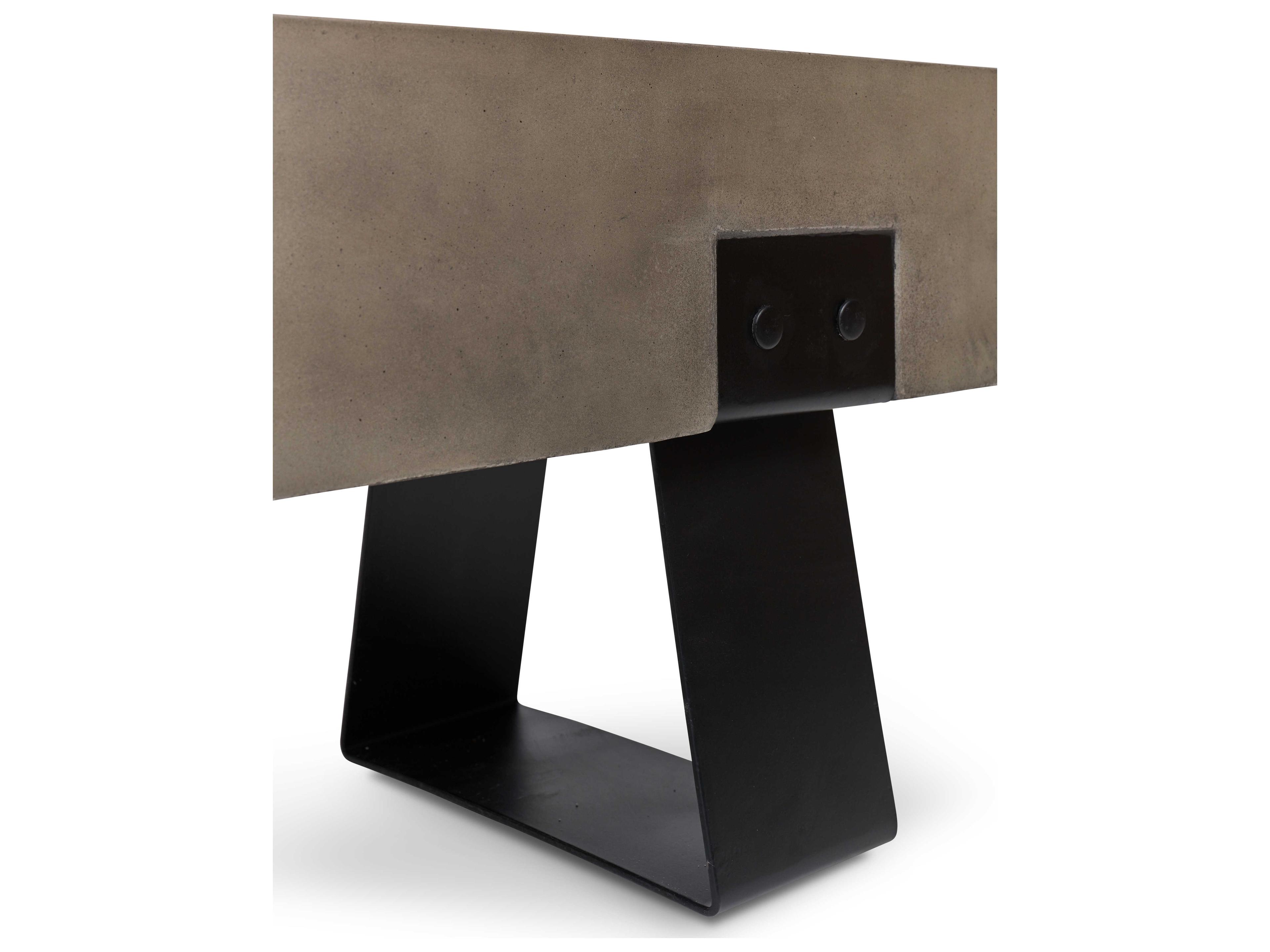 Urbia Outdoor Industrial Dark Grey Black Concrete Bench