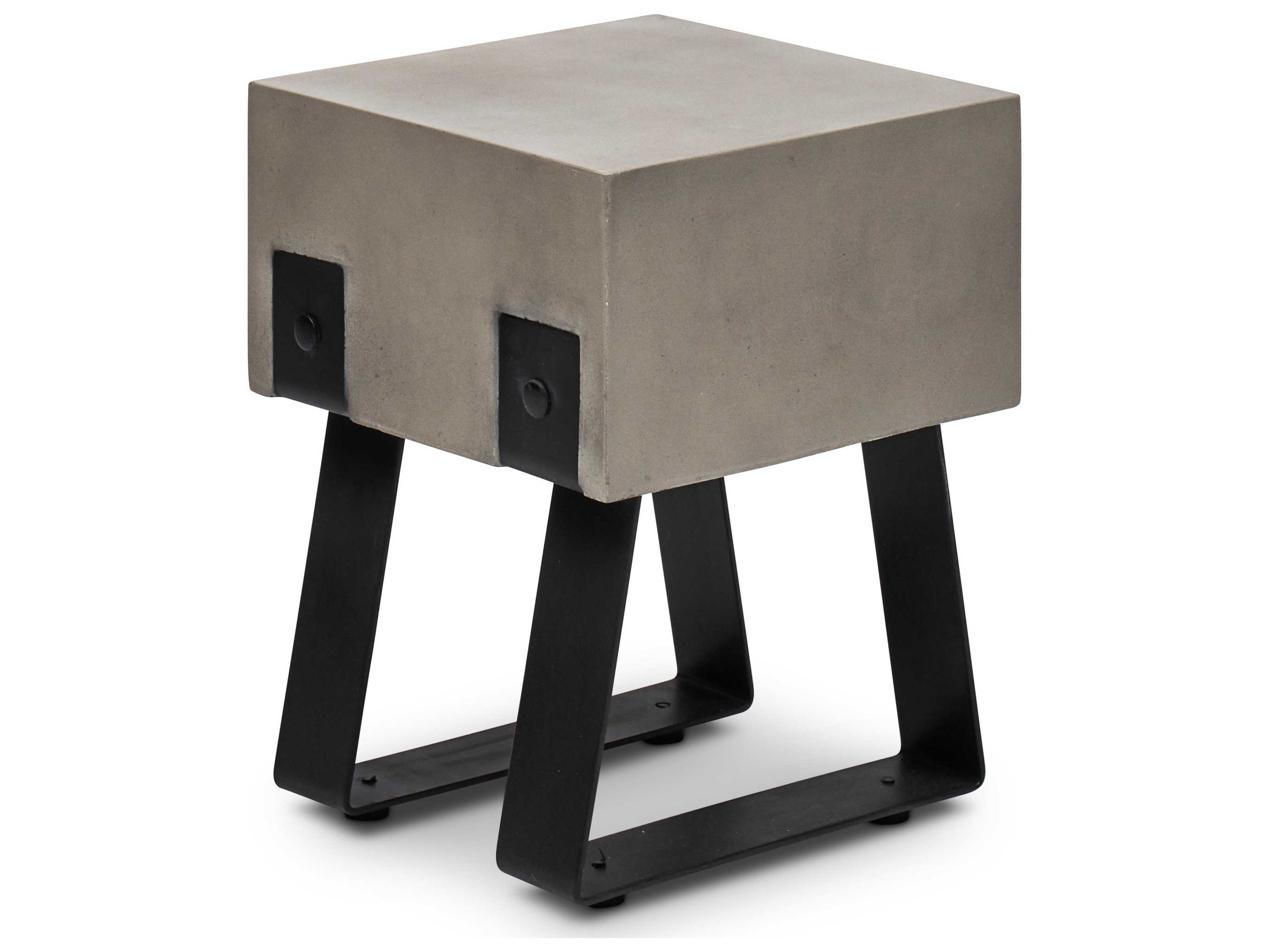 Urbia Outdoor Industrial Dark Grey / Black Steel Concrete Dining Chair