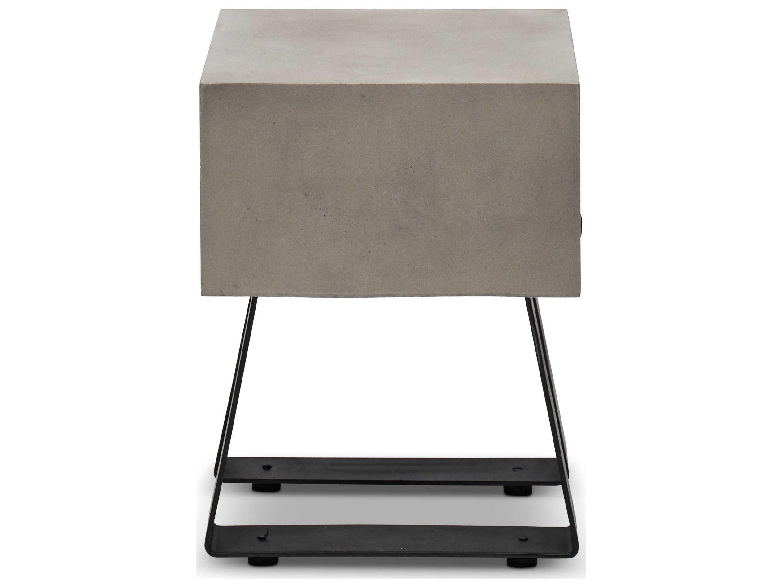 Urbia Outdoor Industrial Dark Grey / Black Steel Concrete Dining Chair