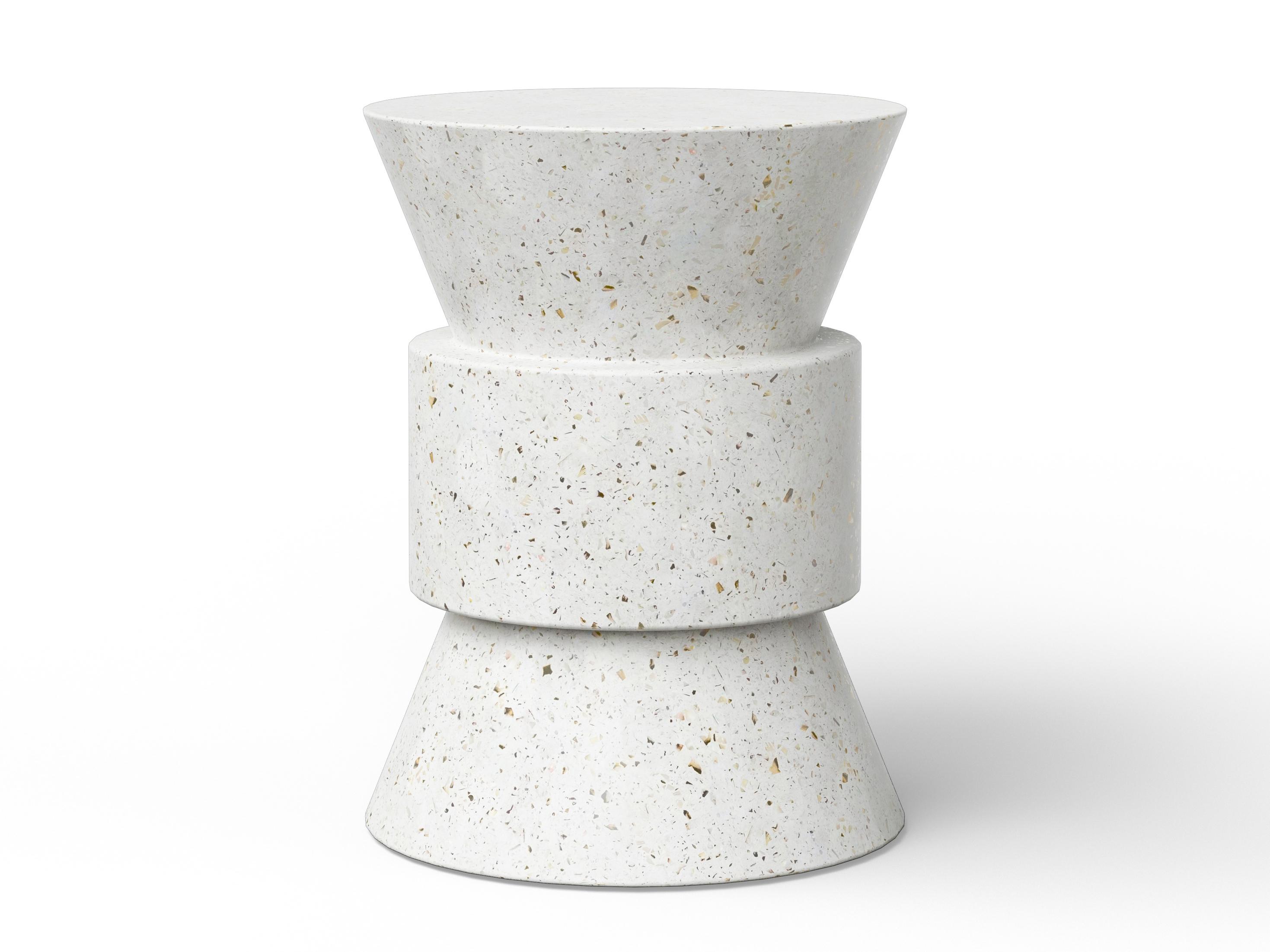 Urbia Outdoor Mixx Ivory Terrazzo Concrete Bar Stool