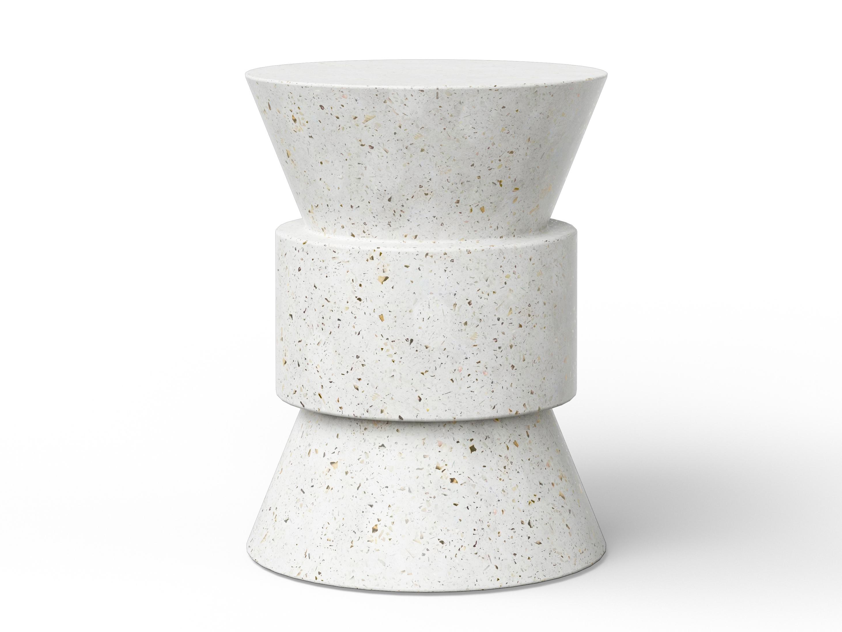 Urbia Outdoor Mixx Ivory Terrazzo Concrete Bar Stool