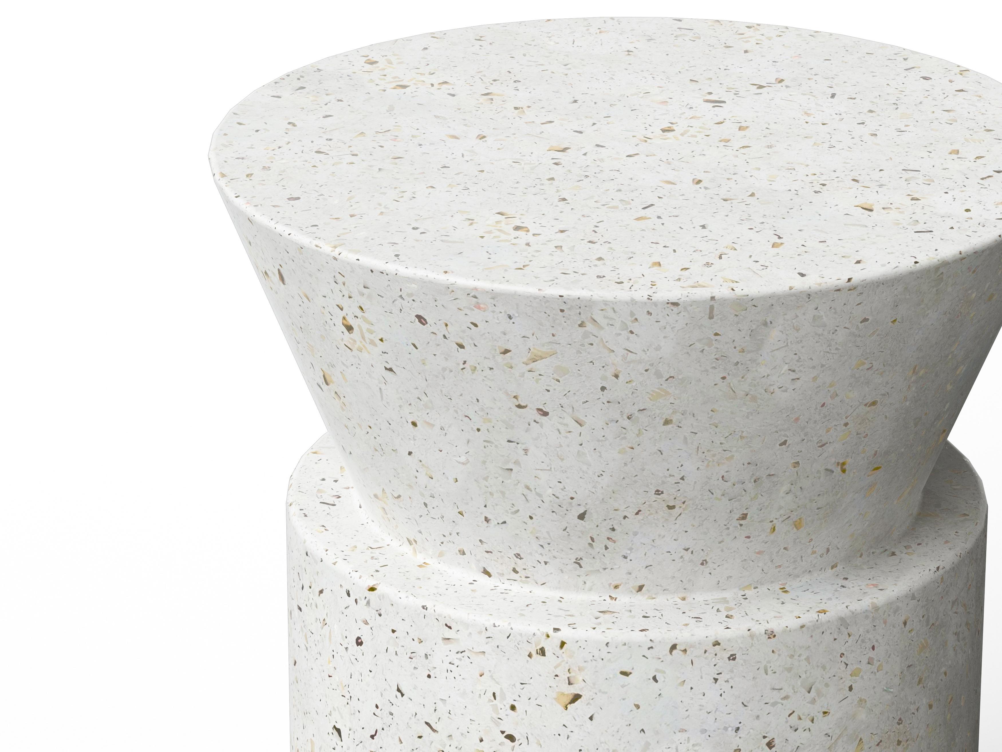 Urbia Outdoor Mixx Ivory Terrazzo Concrete Bar Stool