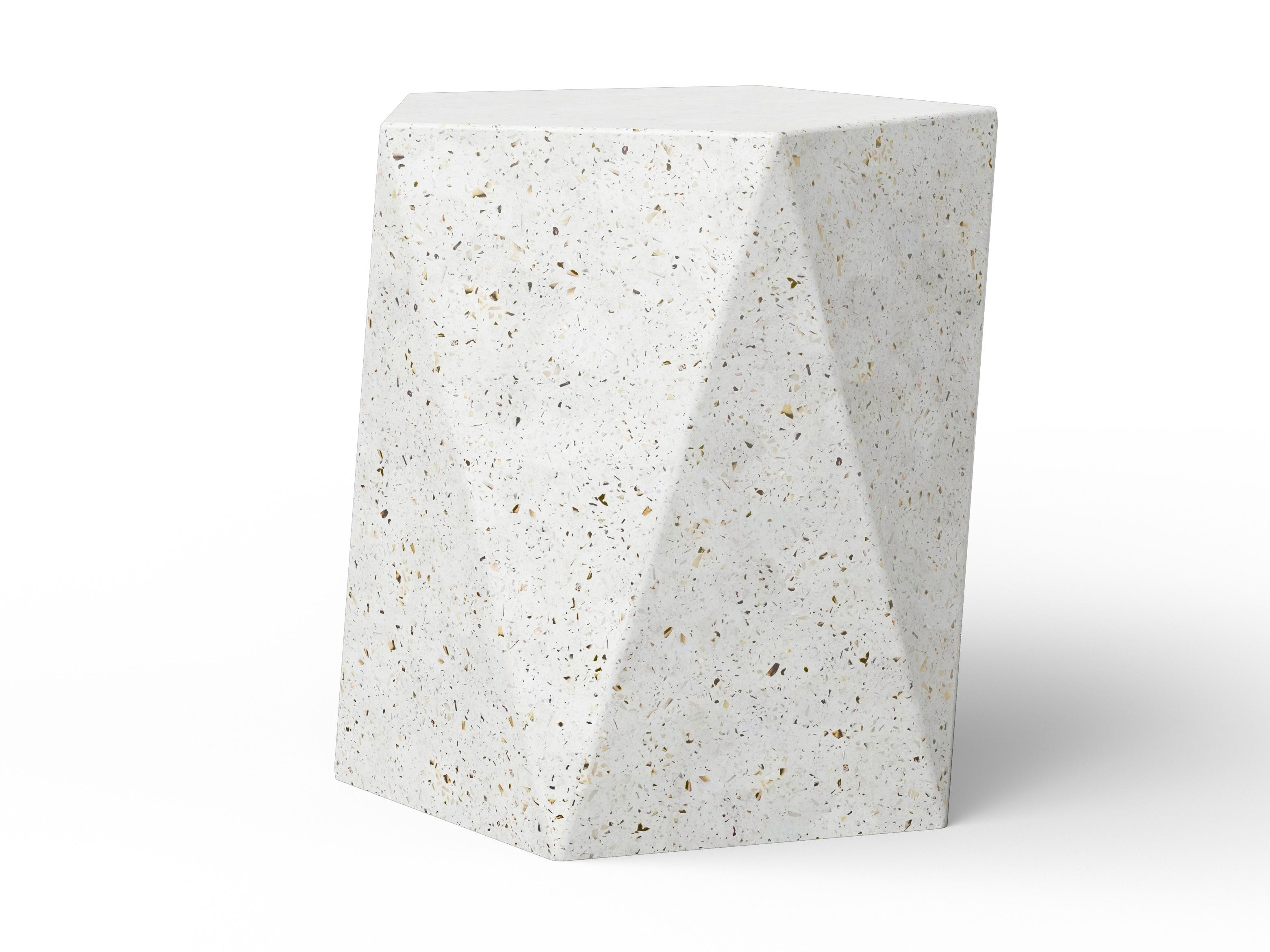 Urbia Outdoor Mixx Ivory Terrazzo Concrete Bar Stool