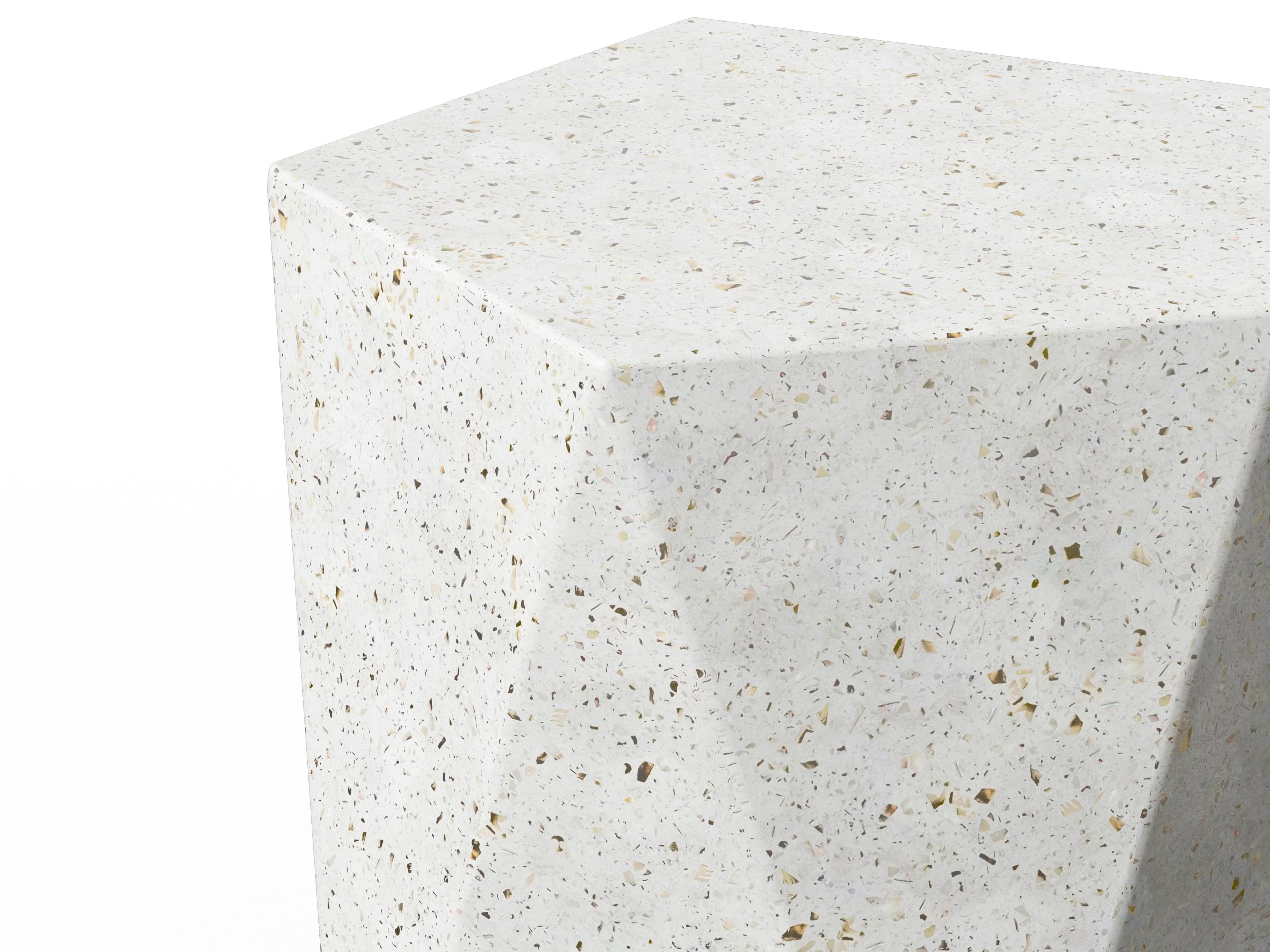 Urbia Outdoor Mixx Ivory Terrazzo Concrete Bar Stool